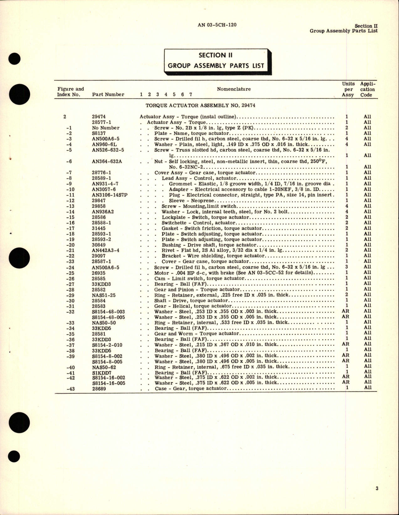 Sample page 5 from AirCorps Library document: Parts Catalog for Torque Actuator Assemblies