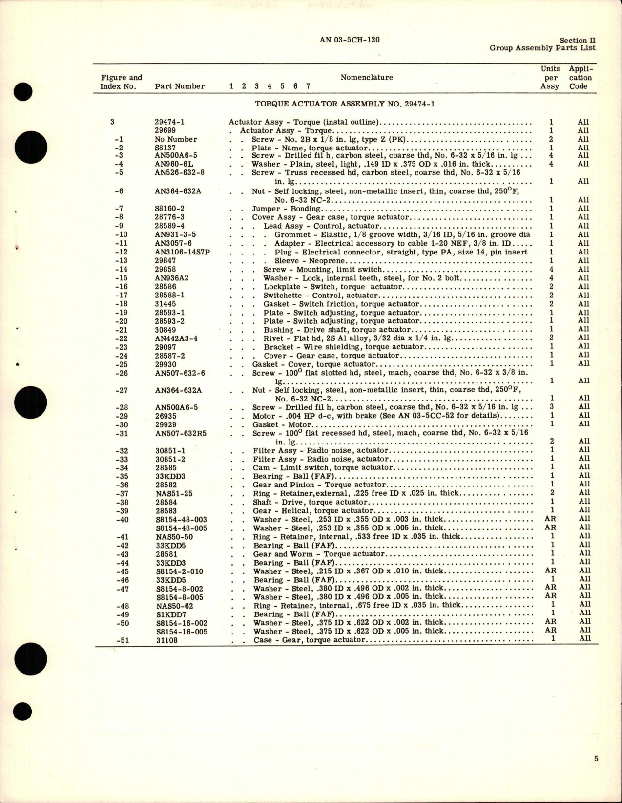 Sample page 7 from AirCorps Library document: Parts Catalog for Torque Actuator Assemblies