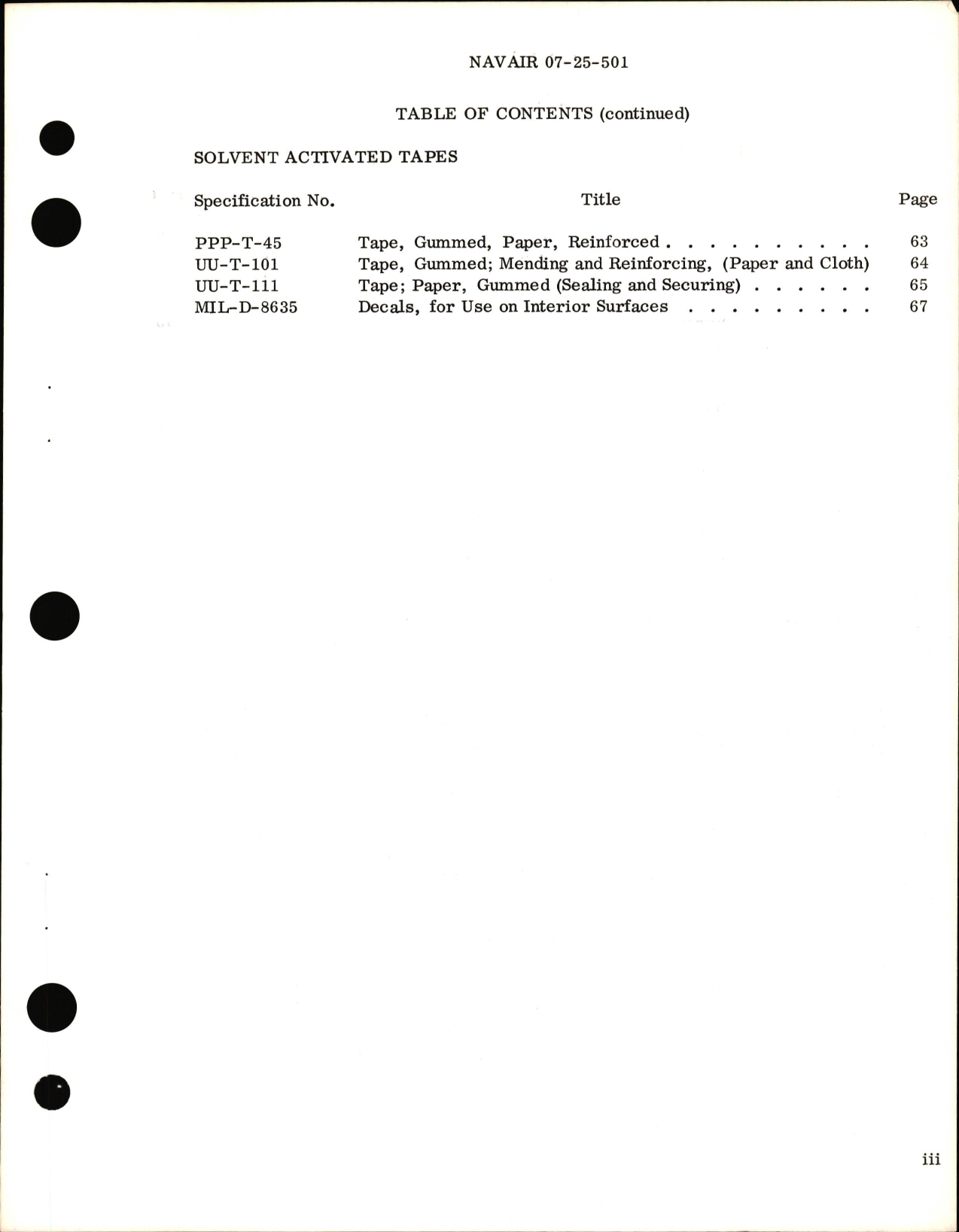 Sample page 5 from AirCorps Library document: Pressure Sensitive & Solvent Activated Tapes, Decals, & Labels