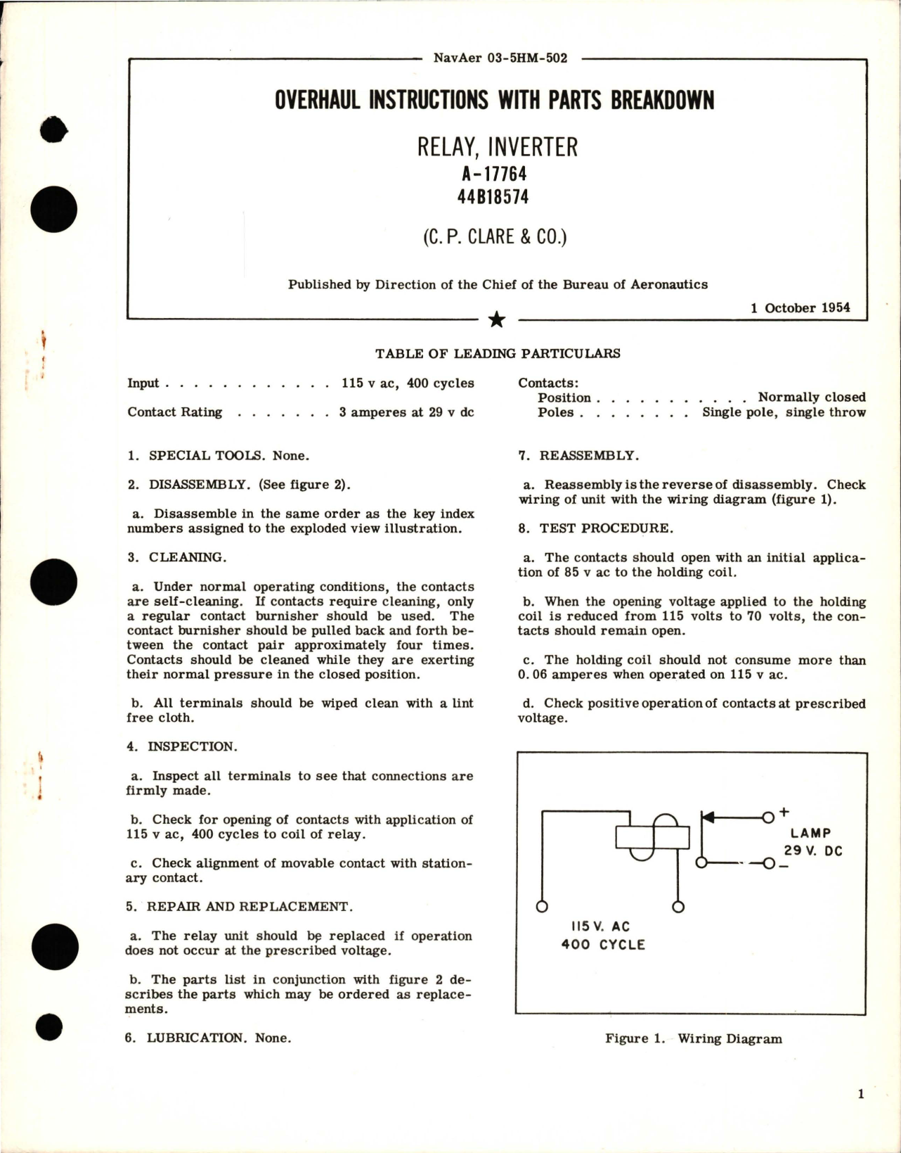 Sample page 1 from AirCorps Library document: Overhaul Instructions with Parts Breakdown for Selector Assembly Type II - Class B - Part D-9305-001