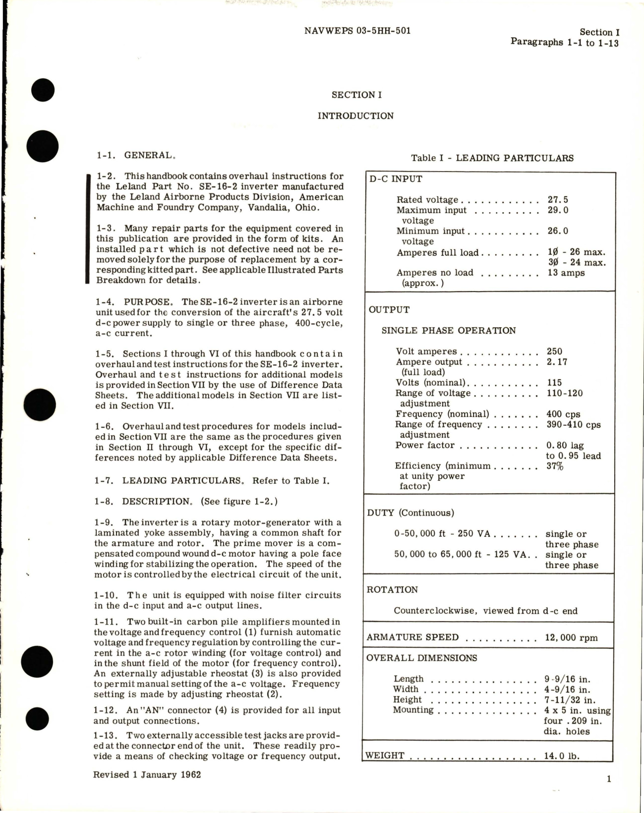 Sample page 5 from AirCorps Library document: Overhaul Instructions for Inverter - Part SE-16-2 and SE-16-3