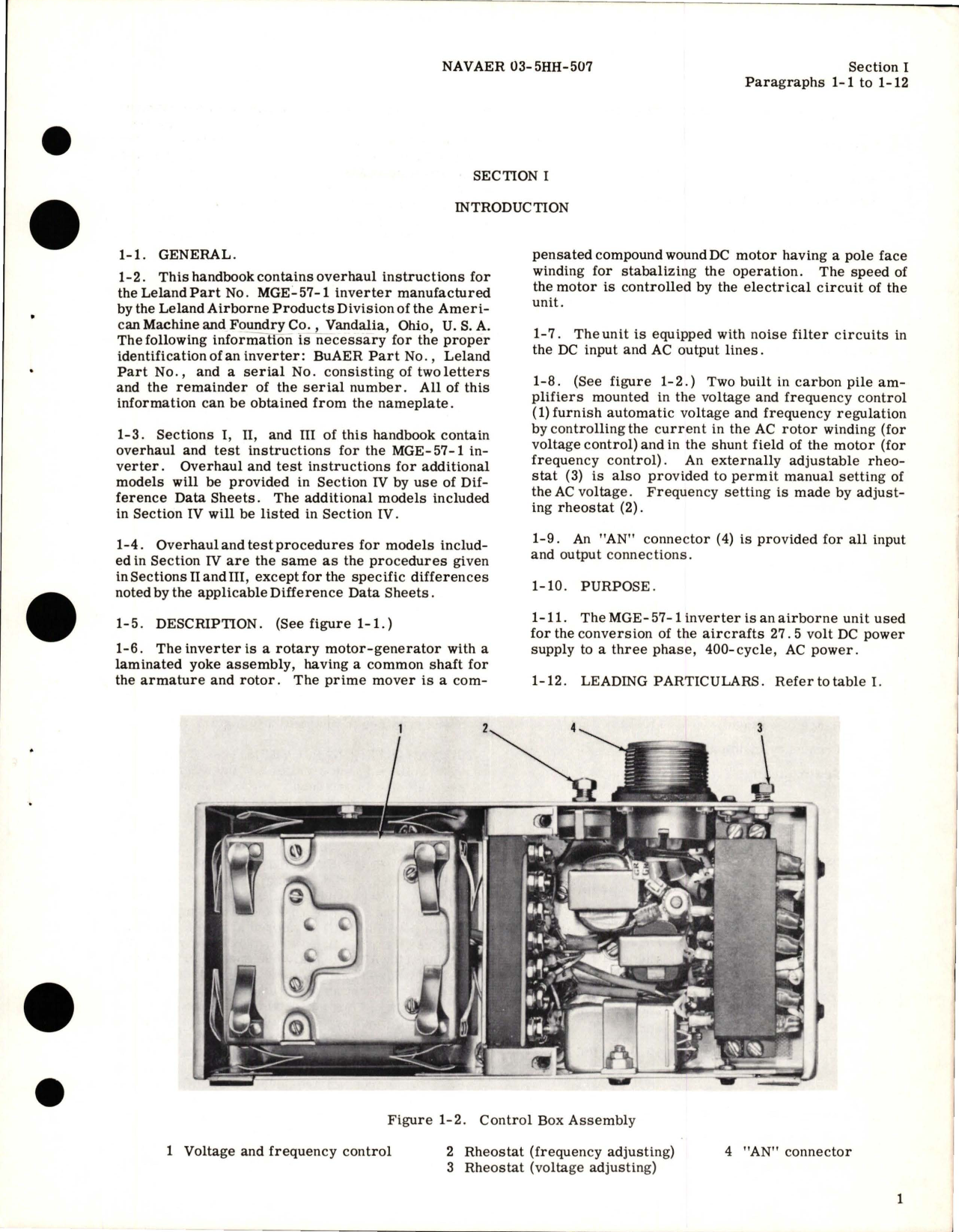 Sample page 5 from AirCorps Library document: Overhaul Instructions for Inverter - Part MGE-57-1