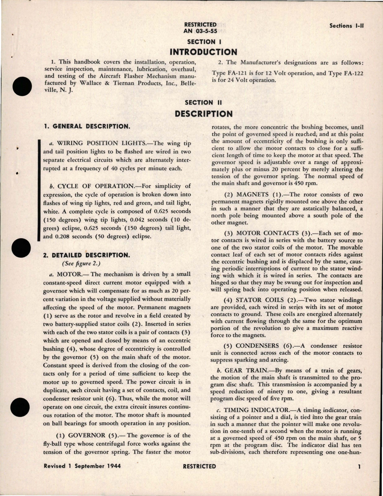 Sample page 5 from AirCorps Library document: Revision to Instructions with Parts Catalog for Aircraft Flasher Mechanism - Types FA-121 and FA-122 