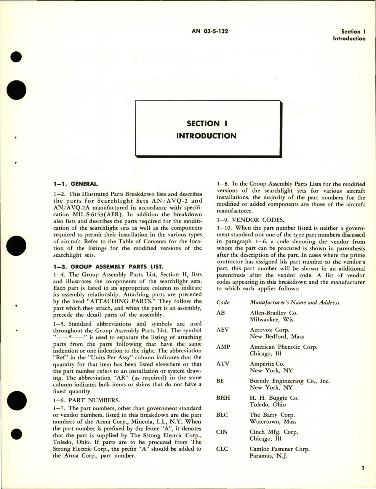 Sample page 5 from AirCorps Library document: Illustrated Parts Breakdown for Searchlight Sets - Installation In Aircraft and Sets Equipped with Obturator Probe - AN-AVQ-2 and AN-AVQ-2A 