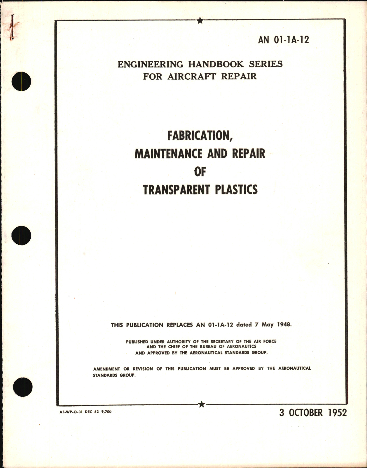 Sample page 1 from AirCorps Library document: Fabrication, Maintenance, and Repair of Transparent Plastics