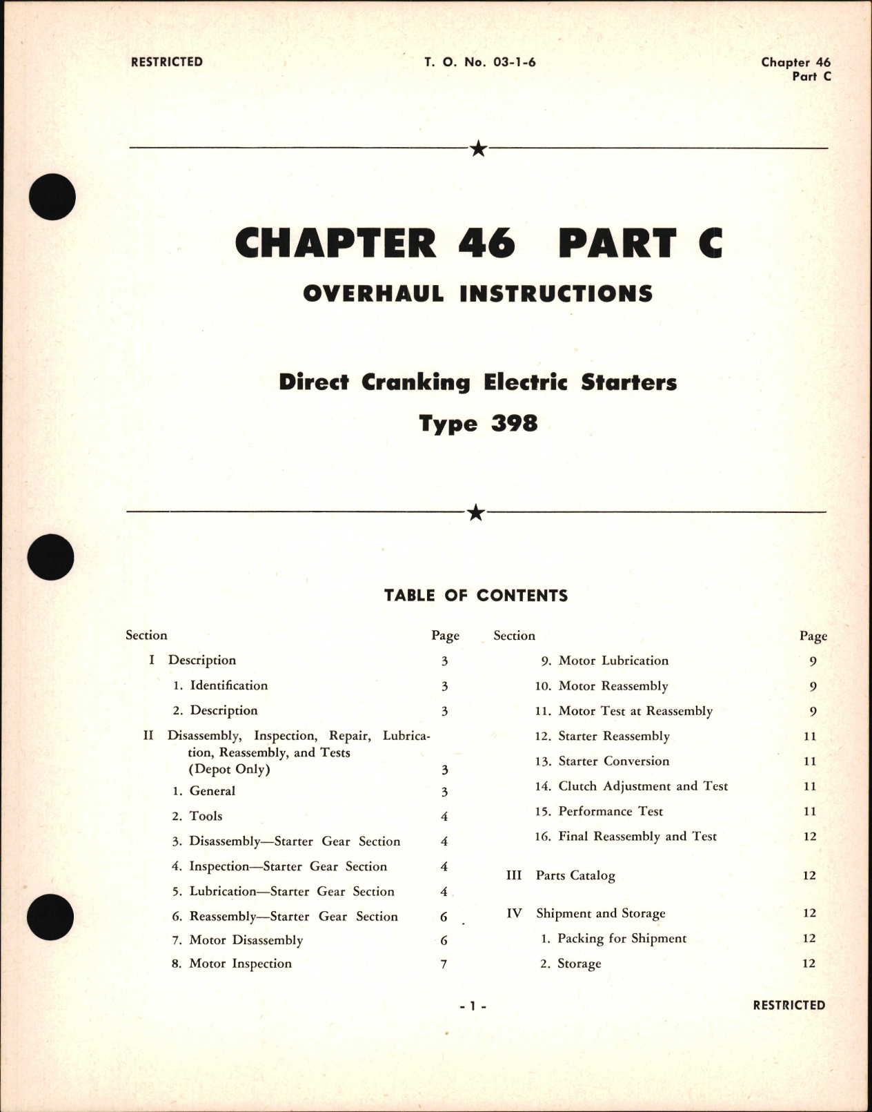 Sample page 1 from AirCorps Library document: Overhaul Instructions for Direct Cranking Electric Starters, Chapter 46 Part C