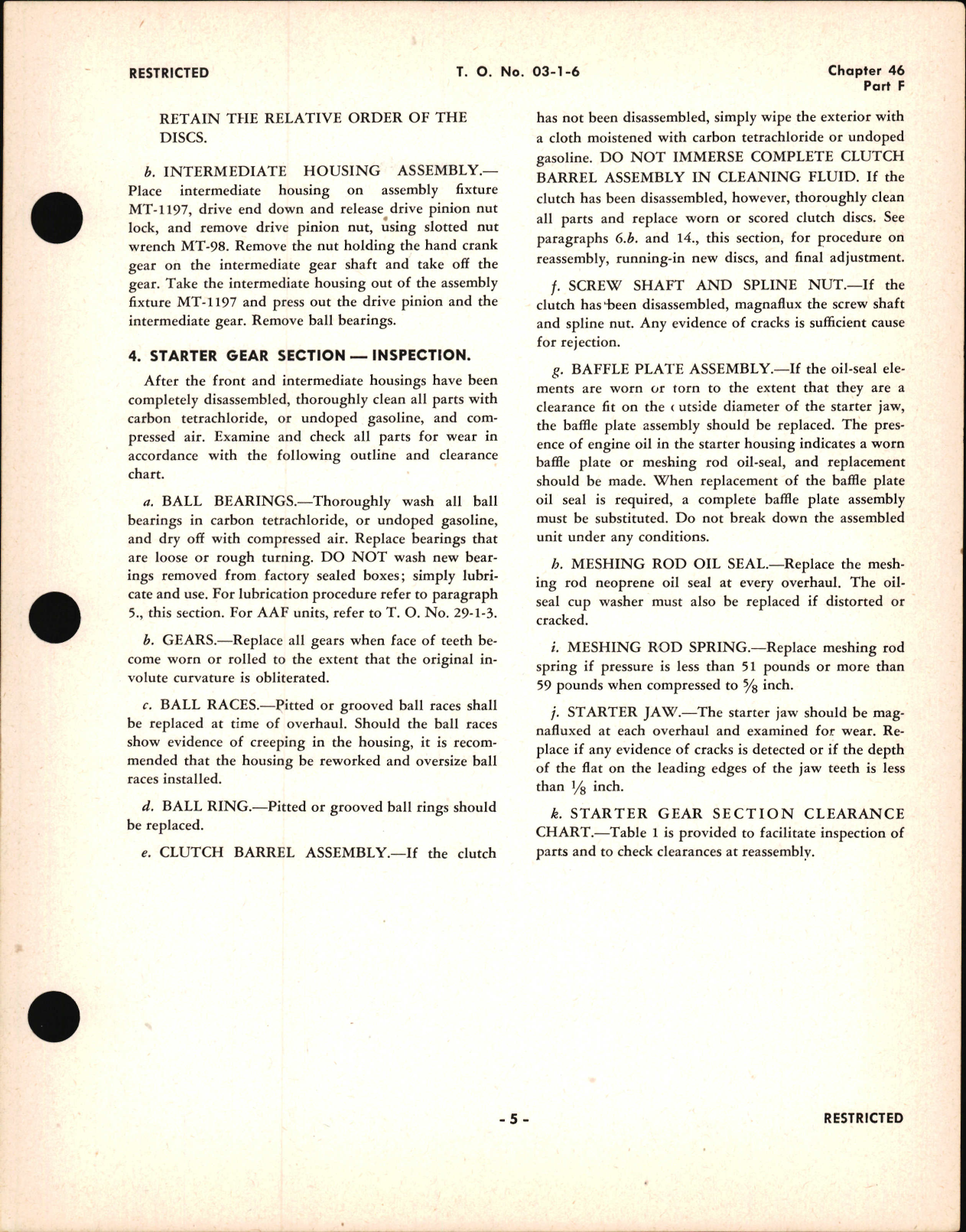 Sample page 5 from AirCorps Library document: Overhaul Instructions for Direct Cranking Electric Starters, Chapter 46 Part F
