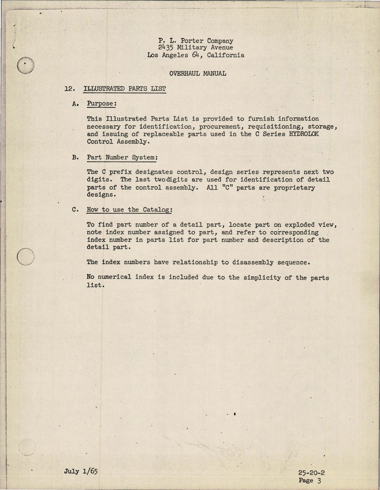 Sample page 5 from AirCorps Library document: Overhaul Manual for Hydrolok Control Assembly - C-28 