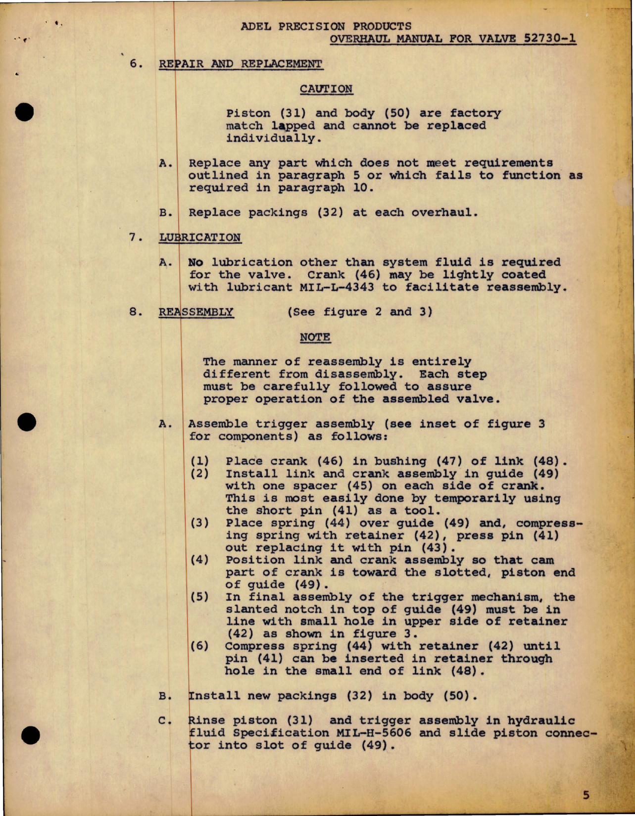 Sample page 5 from AirCorps Library document: Overhaul Manual with Parts Breakdown for Hydraulic Shut Off Valve Dual Flap Asymmetry - Part 52730-1