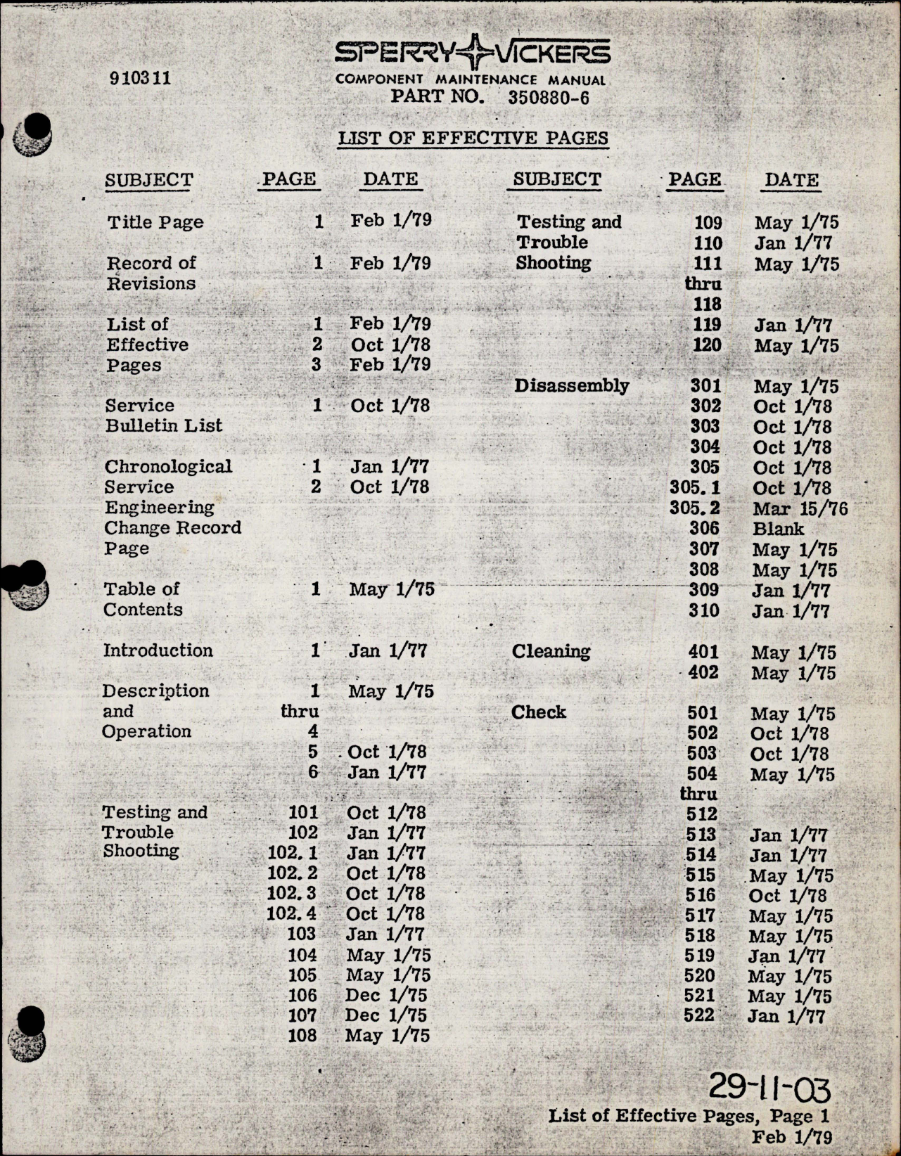 Sample page 7 from AirCorps Library document: Maintenance Manual with Parts List for Variable Displacement Hydraulic Pump - Parts 350880-6 - Model PV3-240-2F