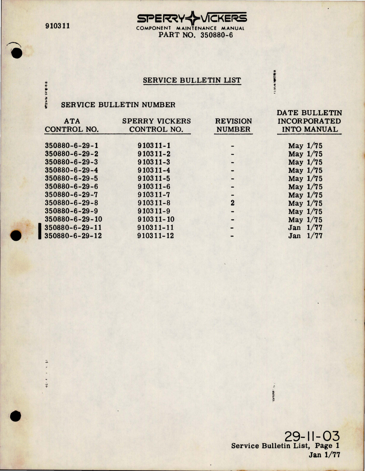 Sample page 5 from AirCorps Library document: Maintenance Manual for Variable Displacement Hydraulic Pump - Parts 350880-6 - Model PV3-240-2F