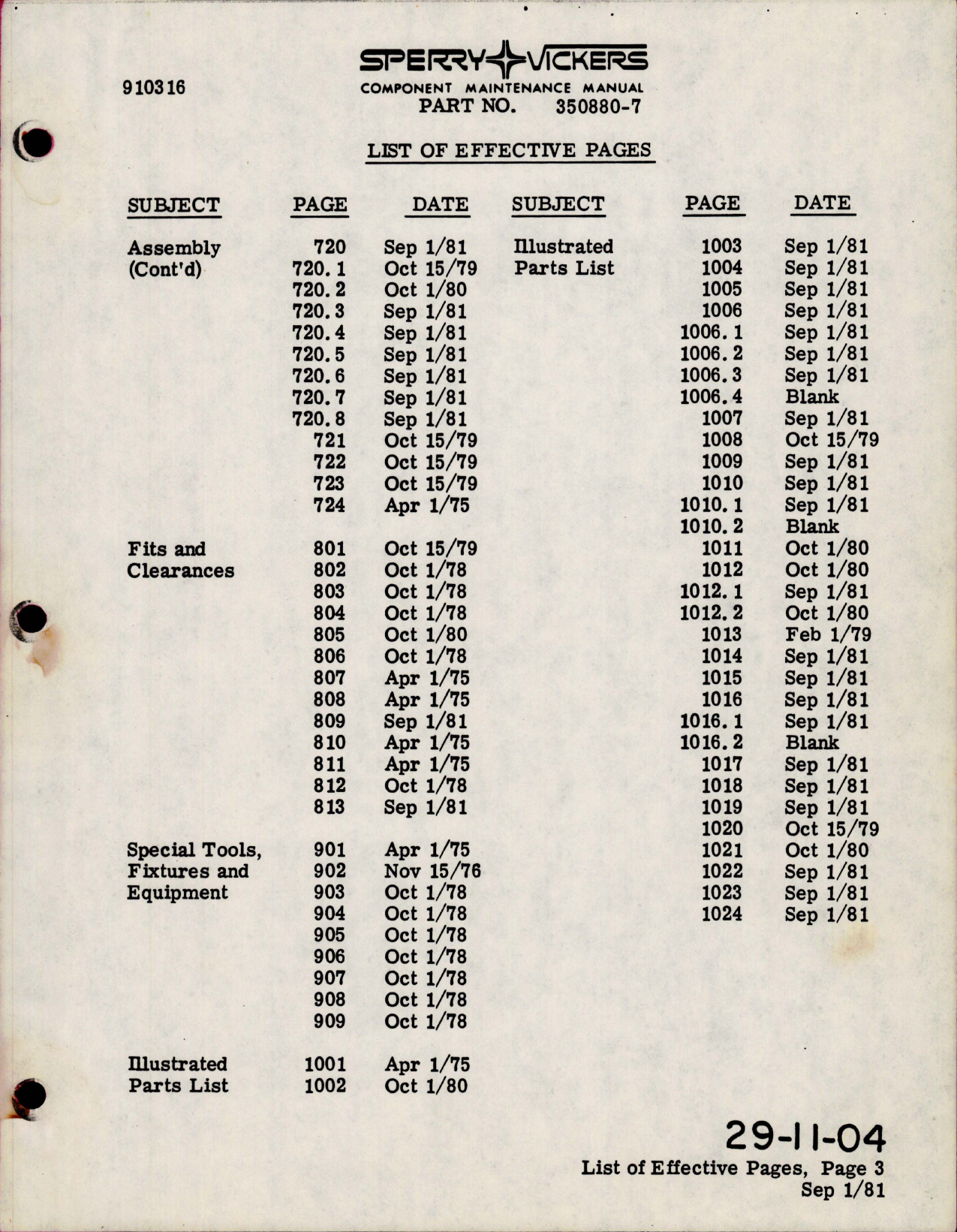 Sample page 7 from AirCorps Library document: Maintenance Manual with Illustrated Parts List for Variable Displacement Hydraulic Pump - Model PV3-240-2G - Part 360880-7