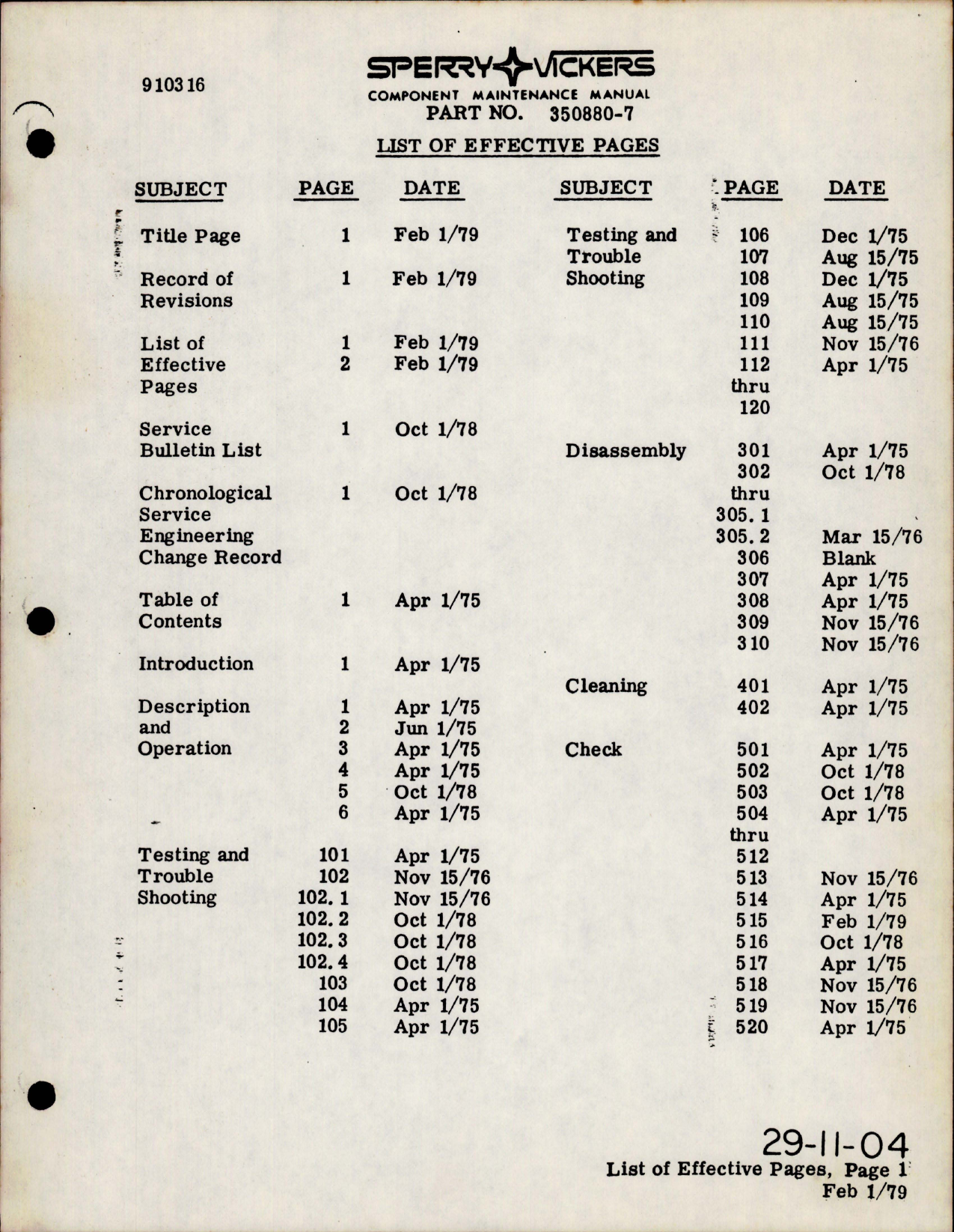 Sample page 7 from AirCorps Library document: Maintenance Manual with Illustrated Parts List for Variable Displacement Hydraulic Pump - Model PV3-240-2G - Part 360880-7