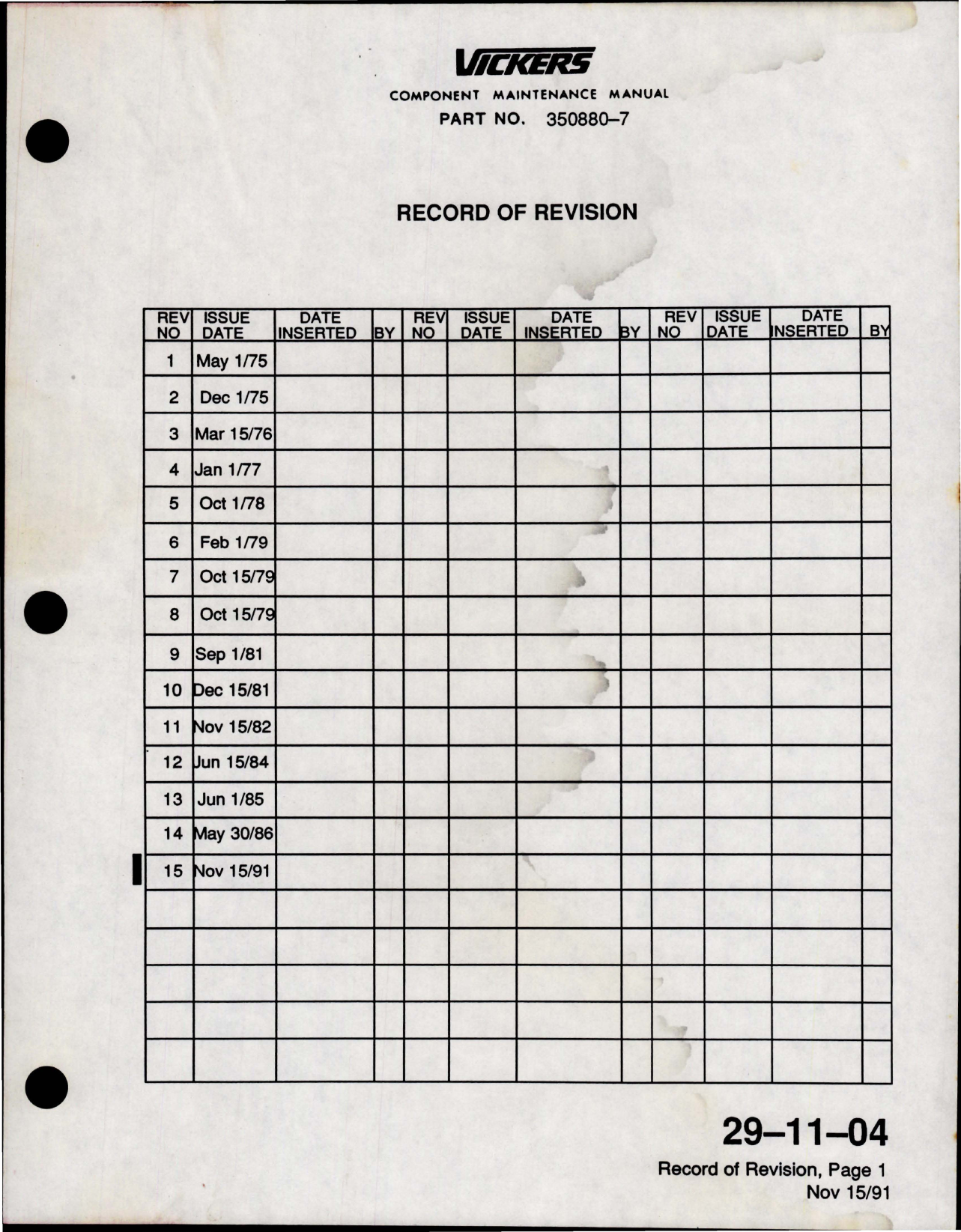 Sample page 5 from AirCorps Library document: Maintenance Manual with Illustrated Parts List for Variable Displacement Hydraulic Pump - Model PV3-240-2G 