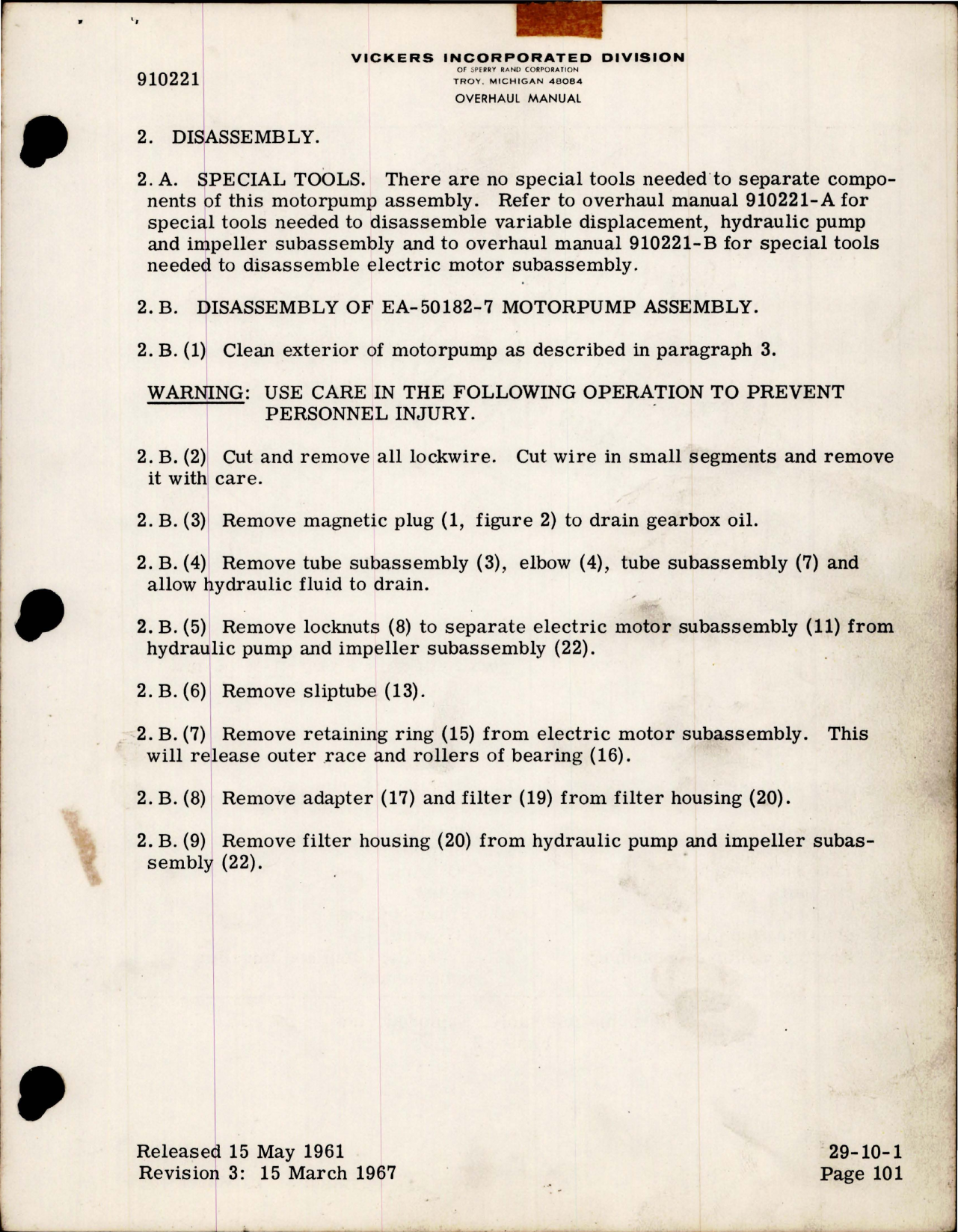 Sample page 5 from AirCorps Library document: Overhaul Manual for Hydraulic Motorpump - Models EA-50182-7 and EA-50182-8 - Revision 4 