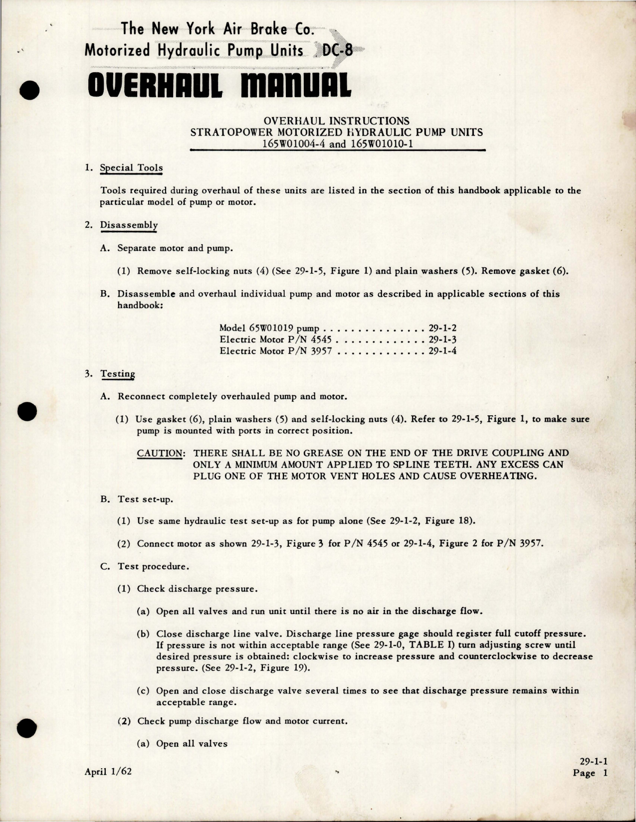 Sample page 7 from AirCorps Library document: Overhaul Manual for Stratopower Motorized Hydraulic Pumps - Models 165W01004-4 and 165W01010-1 