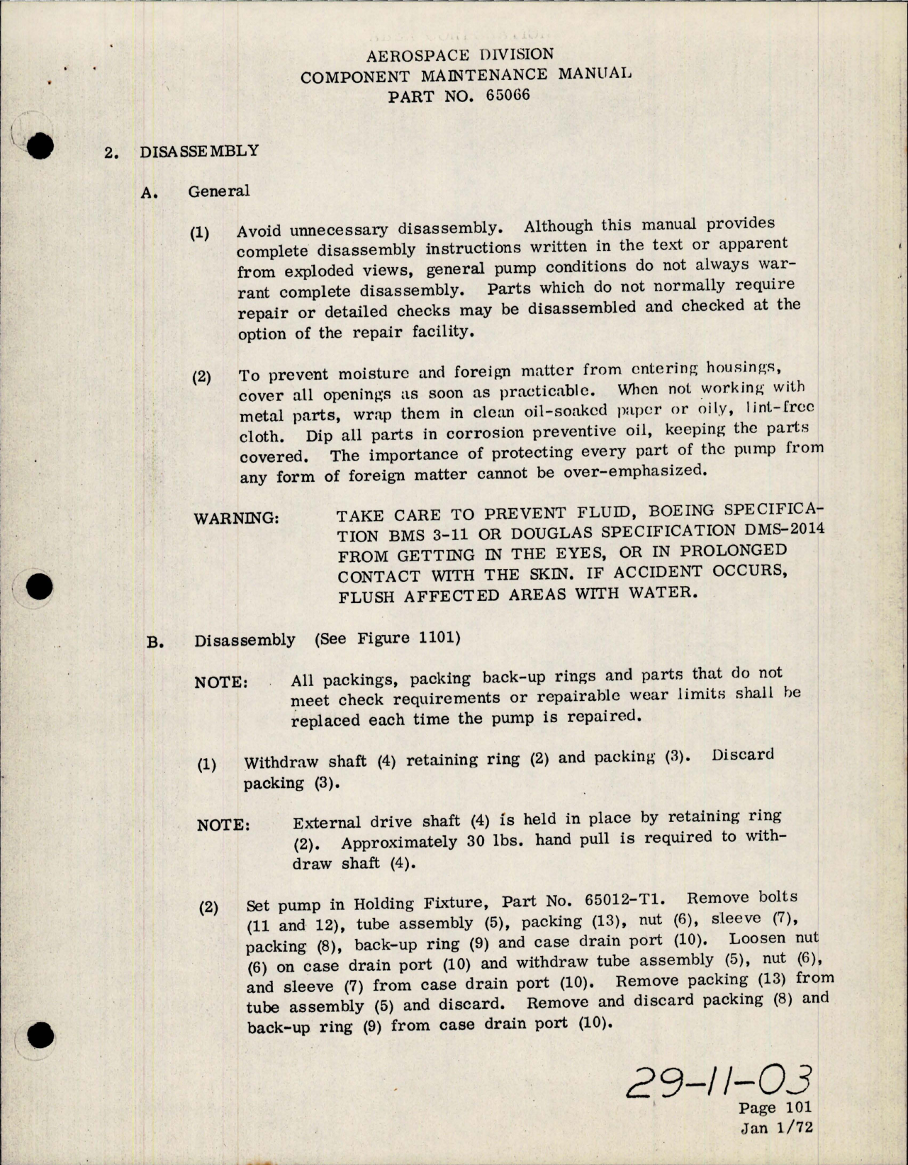 Sample page 9 from AirCorps Library document: Component Maintenance Manual for Hydraulic Pump - Part 65066 - Model AP15V-14 
