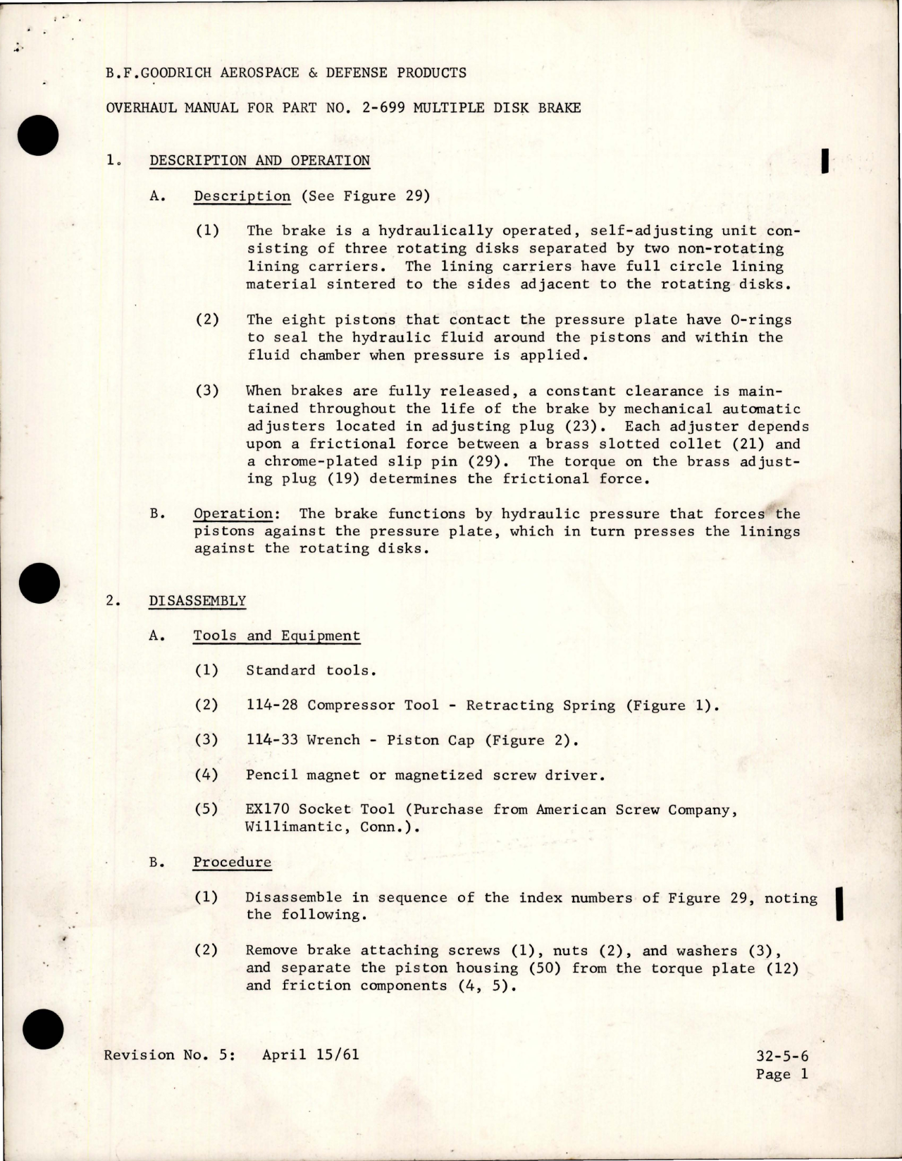 Sample page 5 from AirCorps Library document: Overhaul Manual for Multiple Disk Brake - Part 2-699 