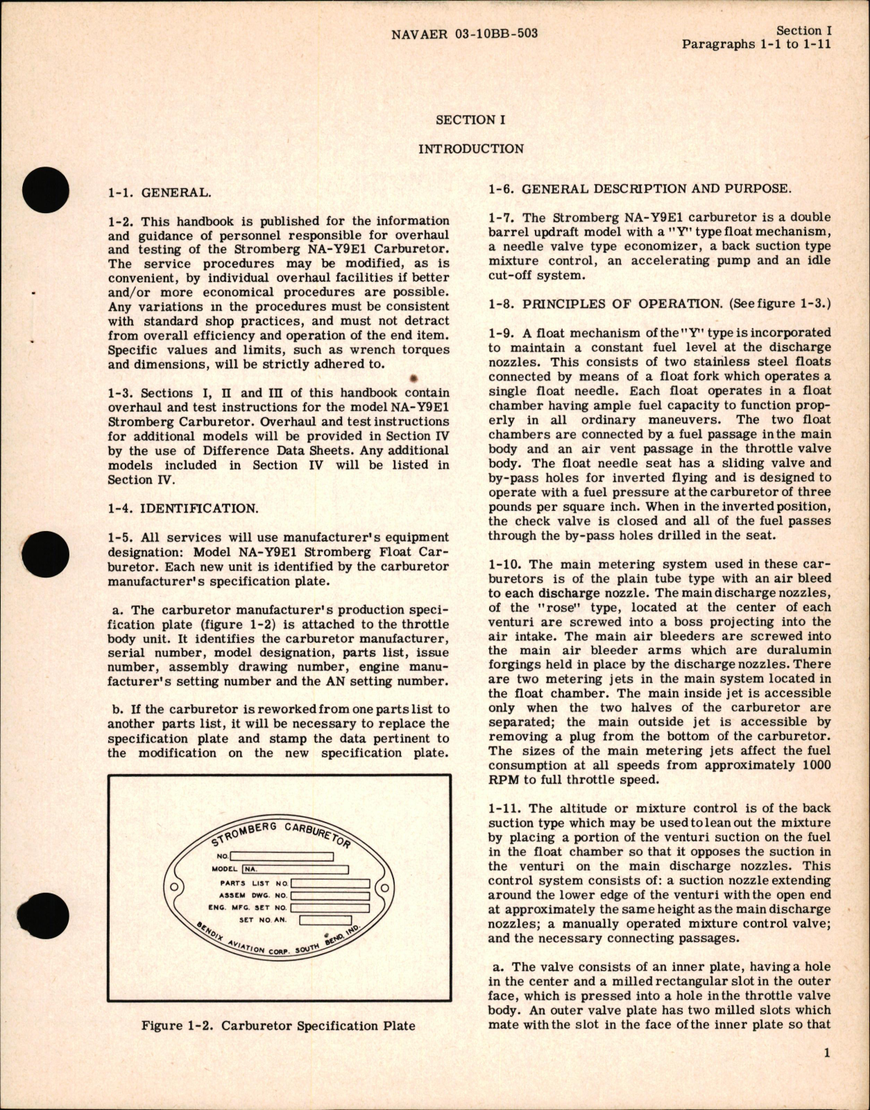 Sample page 5 from AirCorps Library document: Overhaul Instructions for Float Carburetor Model NA-Y9E1