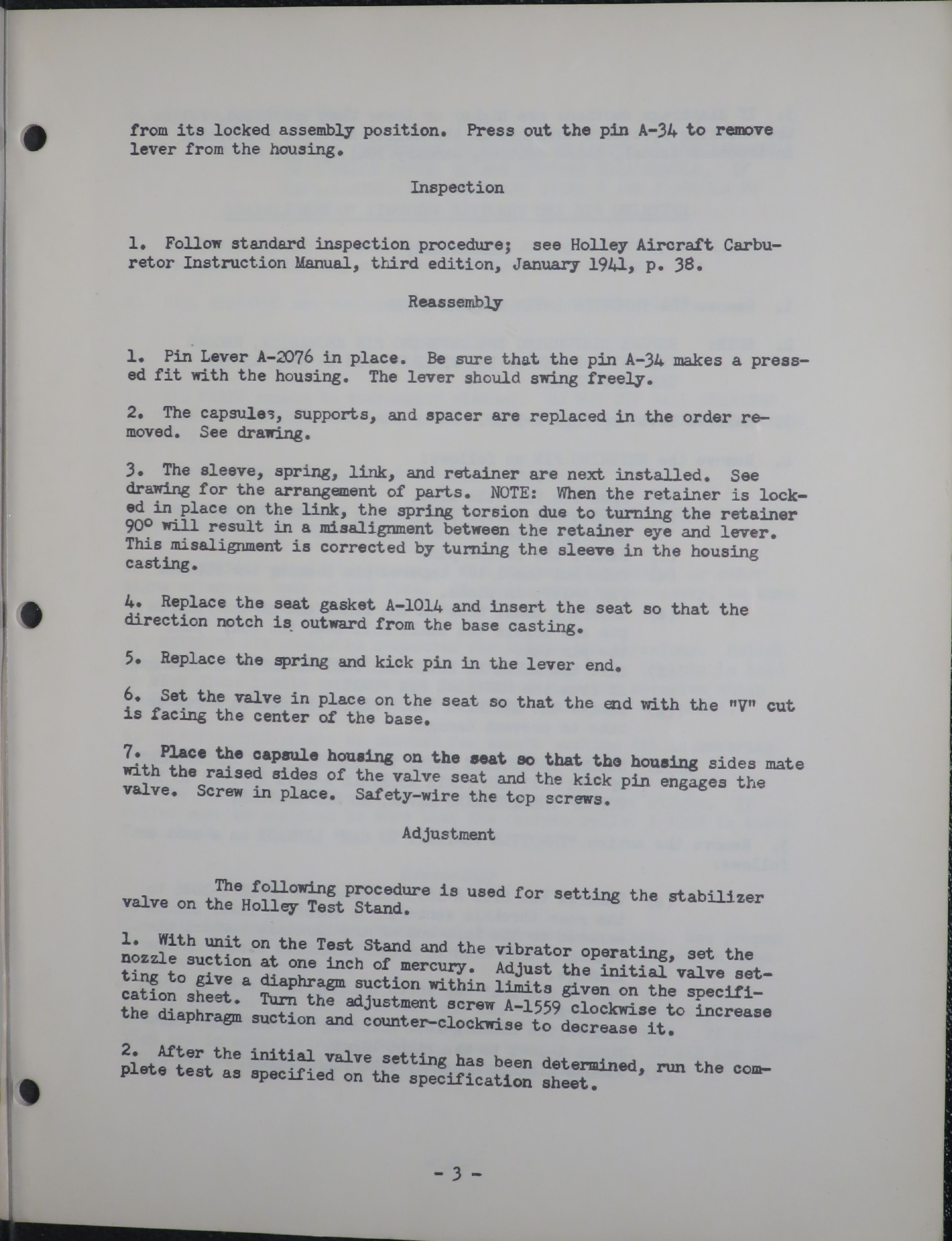 Sample page 7 from AirCorps Library document: Supplementary Instructions for Model 700-H Updraft Carburetor (Holley), , 