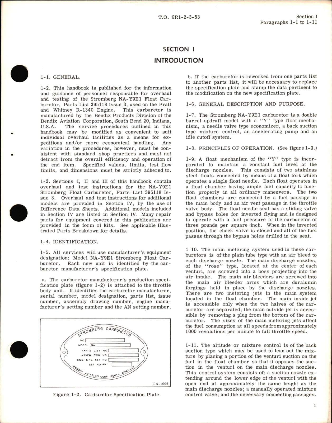Sample page 5 from AirCorps Library document: Overhaul Manual for Float Carburetor Model NA-Y9E1
