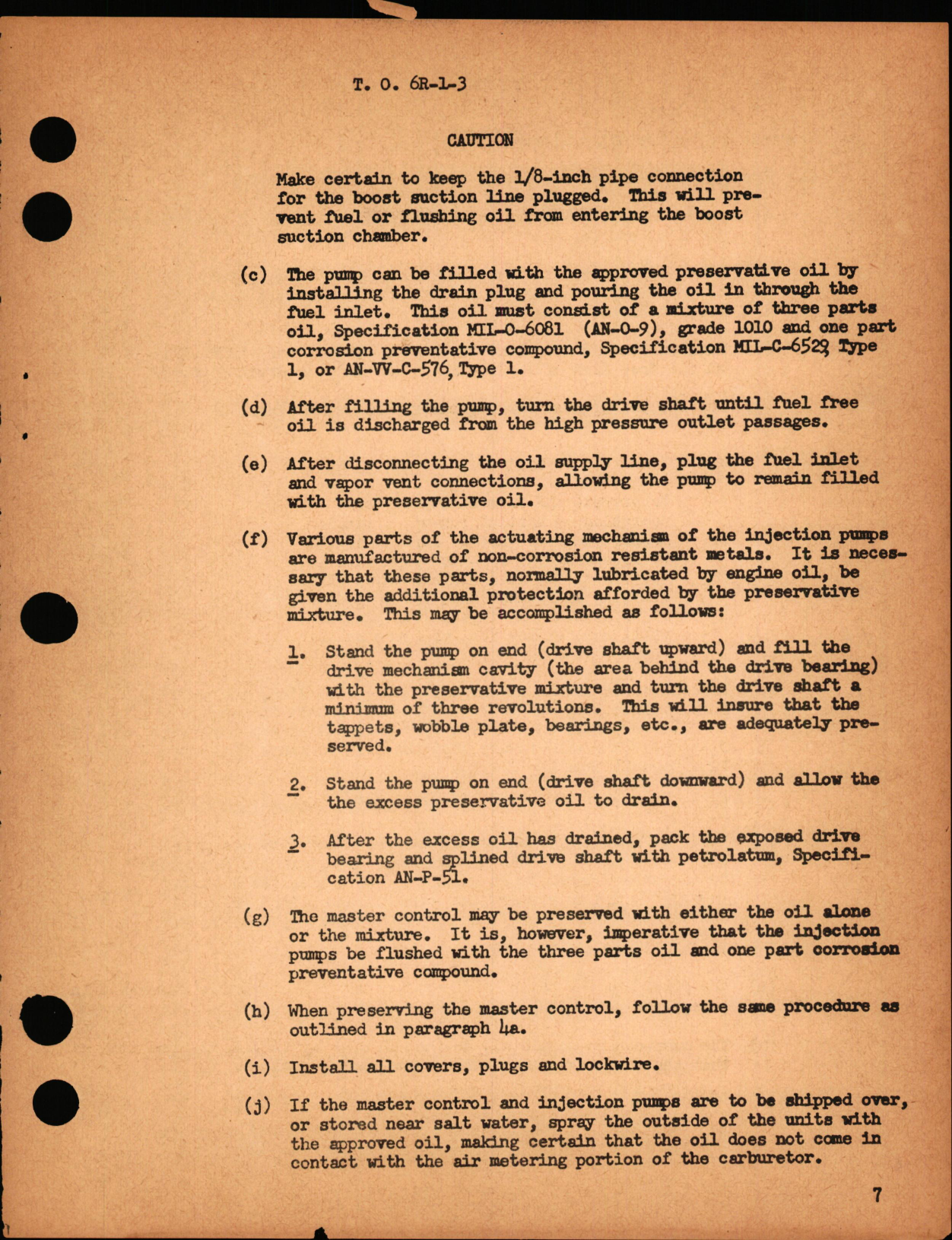Sample page 7 from AirCorps Library document: Preparation for Storage & for Use After Storage for Carburetors, Direct Fuel Injection Pumps & Direct Fuel Injections Systems