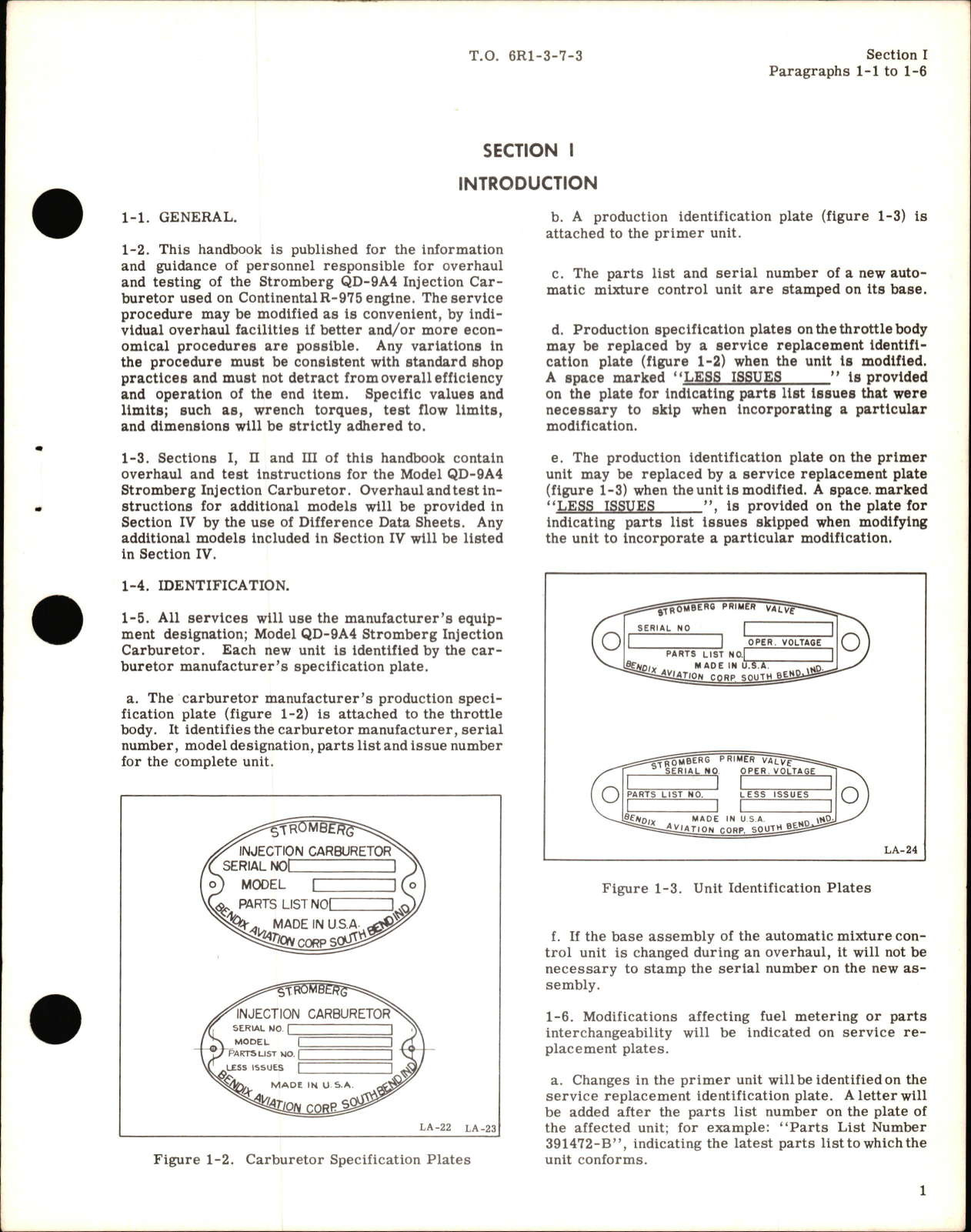 Sample page 5 from AirCorps Library document: Overhaul Instructions for Injection Carburetor Model QD-9A4
