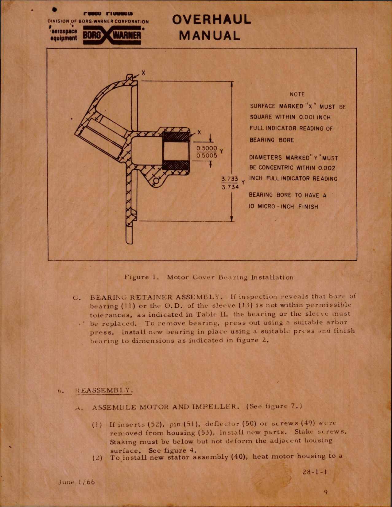 Sample page 9 from AirCorps Library document: Overhaul Manual and Testing Instructions for Motor and Impeller and Scroll Assemblies 