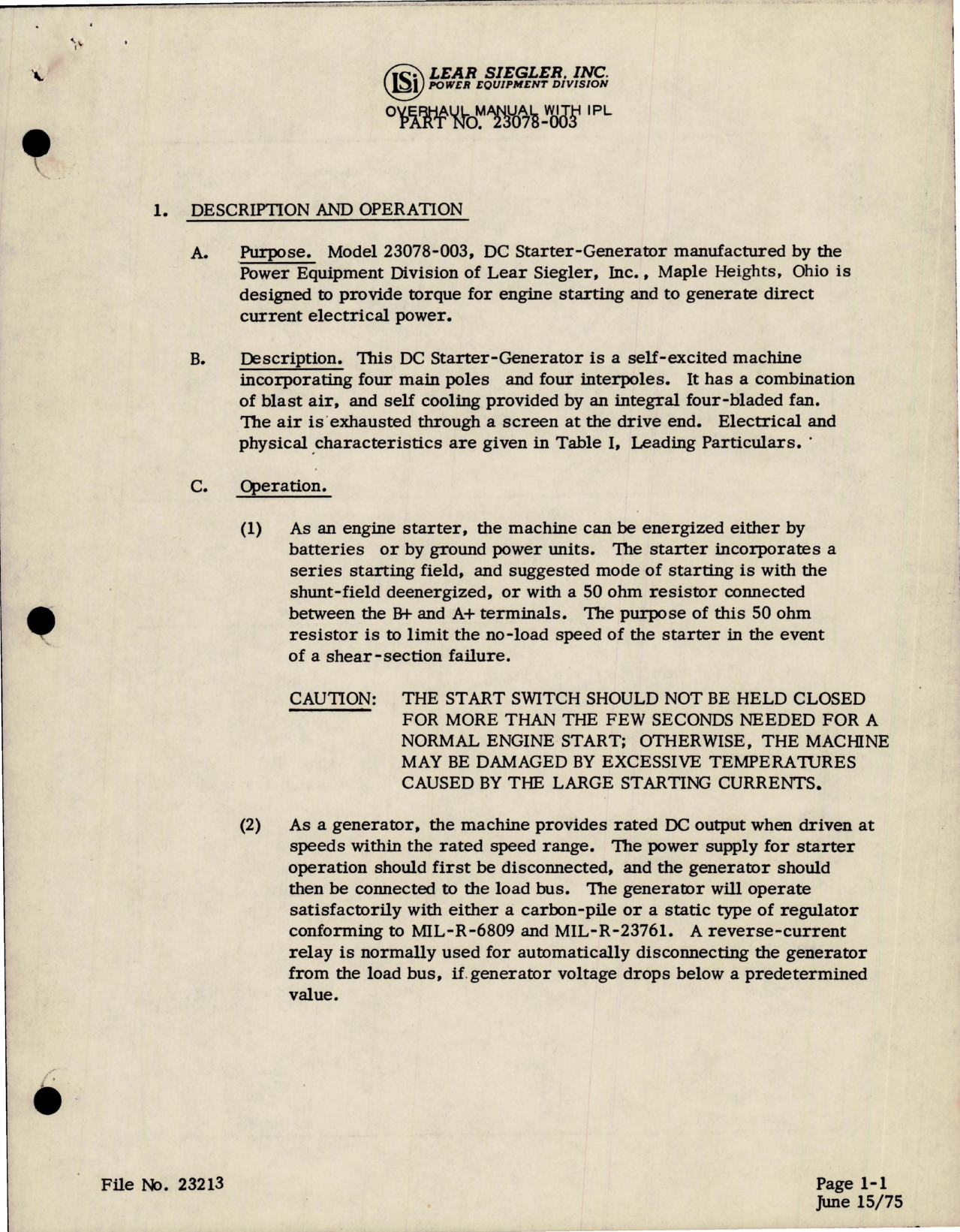 Sample page 9 from AirCorps Library document: Overhaul Manual with Parts List for  DC Starter Generator 