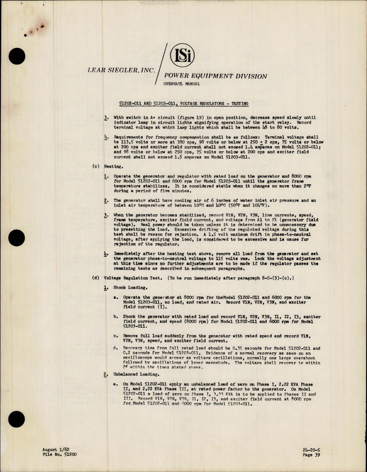 Sample page 5 from AirCorps Library document: Overhaul Instructions with Parts Breakdown for Voltage Regulator - Models 51202-011 and 51203-011 