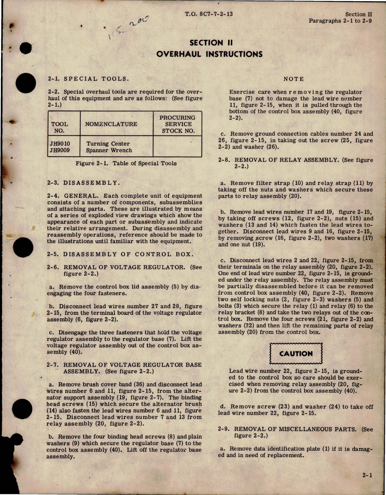 Sample page 9 from AirCorps Library document: Overhaul Manual for Inverters and Motor Generator 