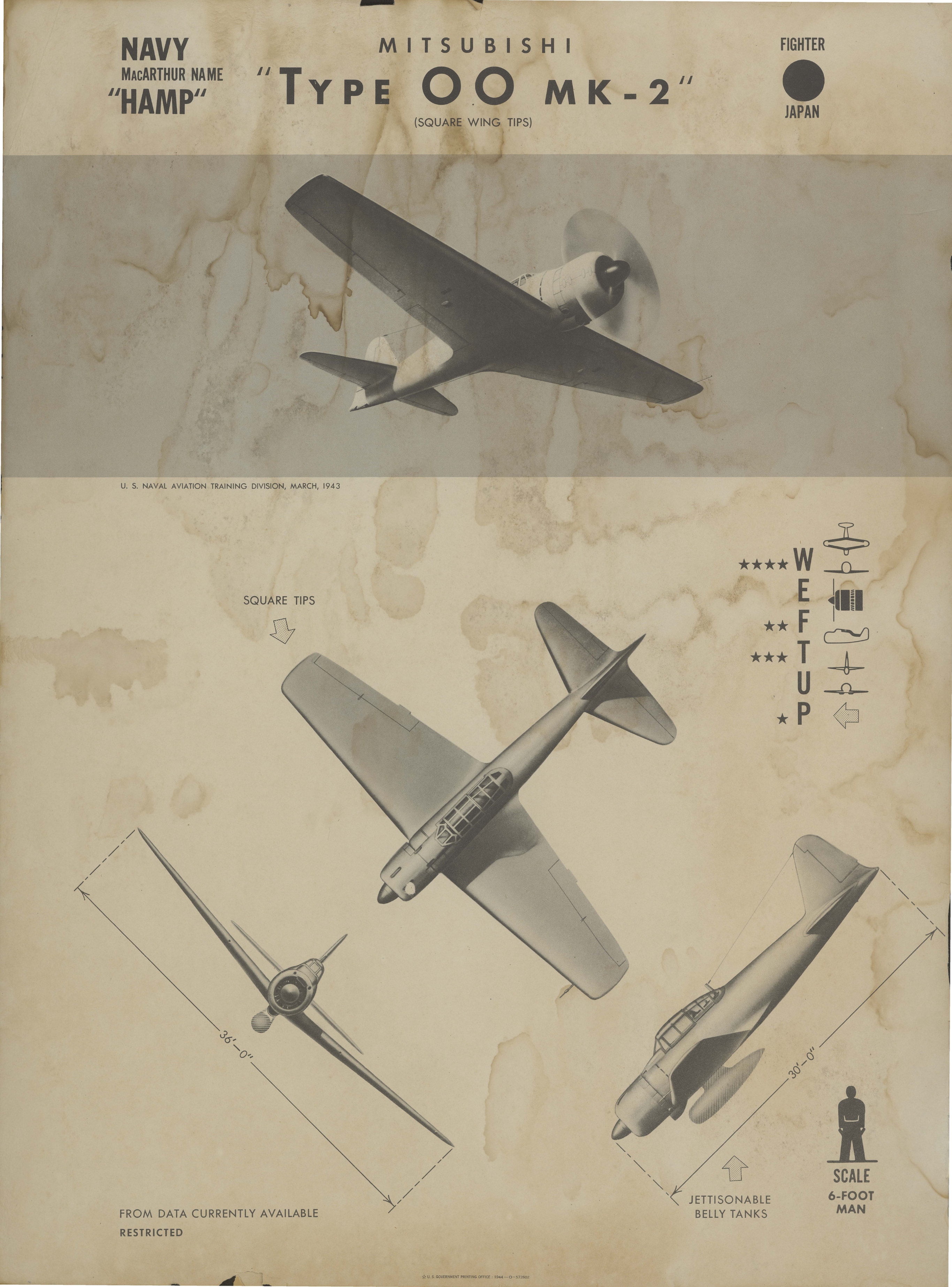 Sample page 1 from AirCorps Library document: Mitsubishi Type 00 MK-2 Hamp Recognition Poster