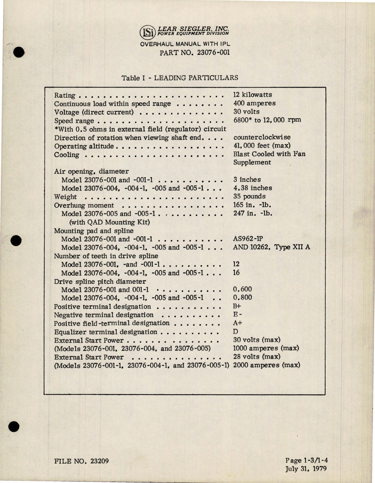 Sample page 7 from AirCorps Library document: Overhaul with Illustrated Parts List For DC Starter Generator - Model 23076-001 