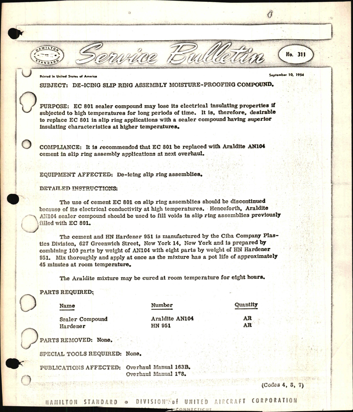 Sample page 1 from AirCorps Library document: De-Icing Slip Ring Assembly Moisture Proofing Compound