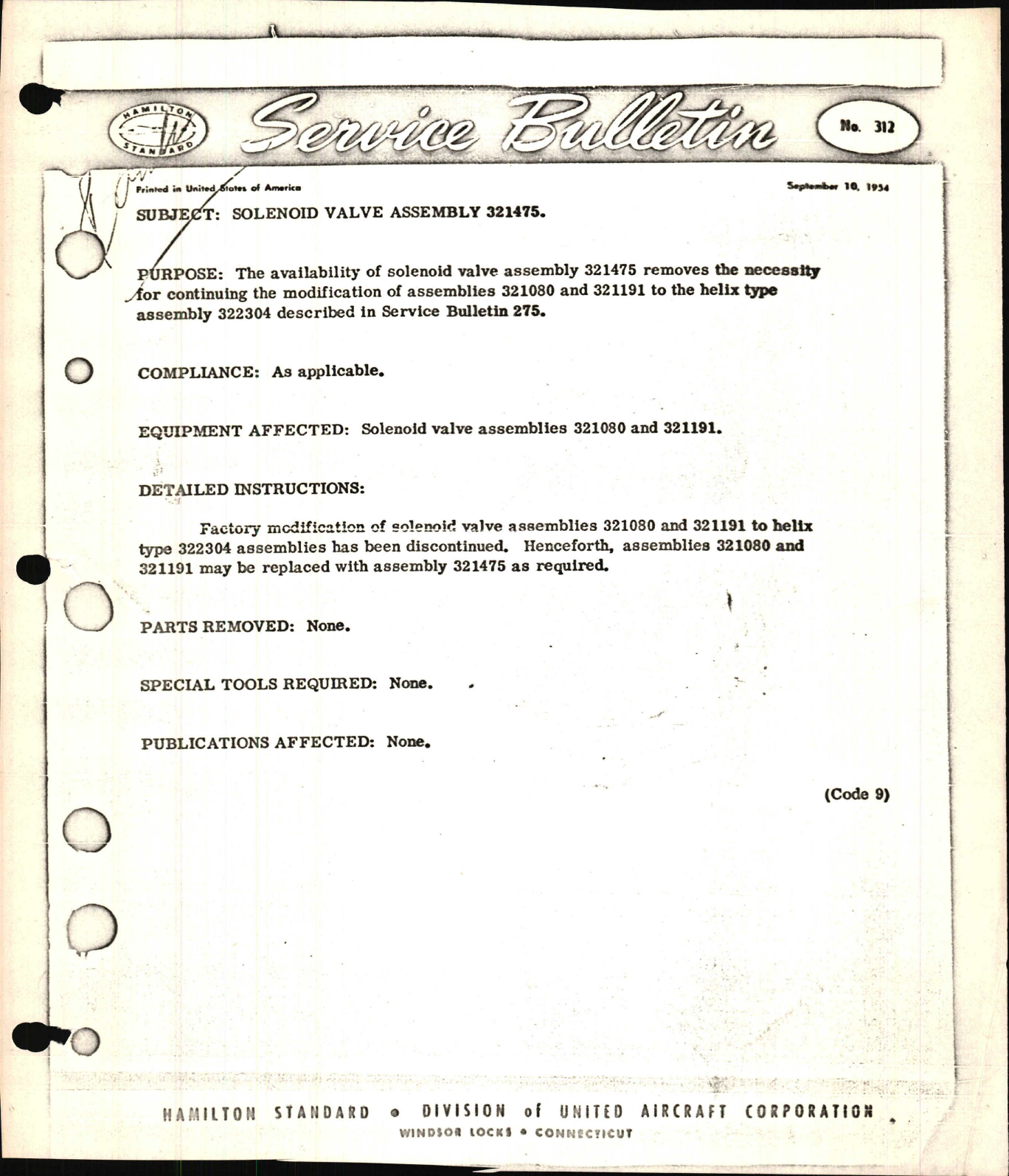 Sample page 1 from AirCorps Library document: Solenoid Valve Assembly 321475