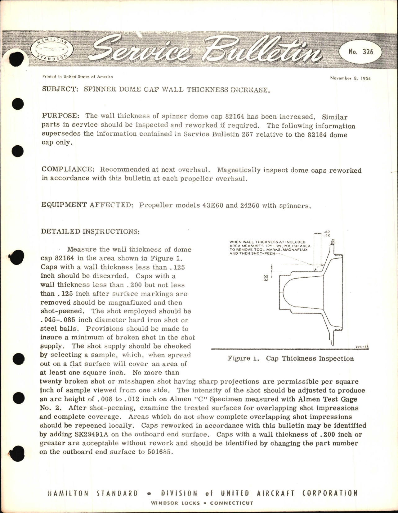Sample page 1 from AirCorps Library document: Spinner Dome Cap Wall Thickness Increase 