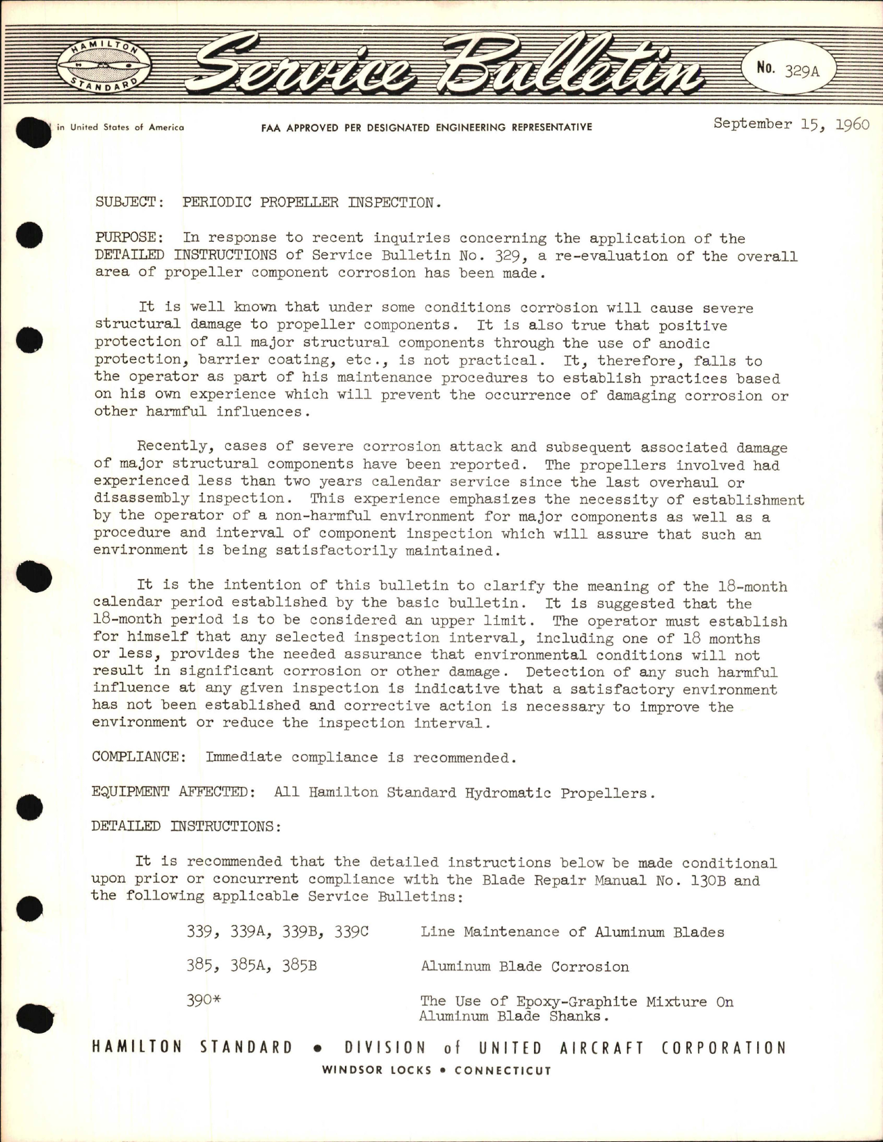 Sample page 1 from AirCorps Library document: Periodic Propeller Inspection 