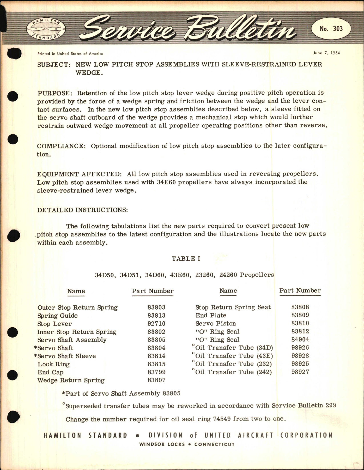 Sample page 1 from AirCorps Library document: New Low Pitch Stop Assemblies with Sleeve-Restrained Lever Wedge