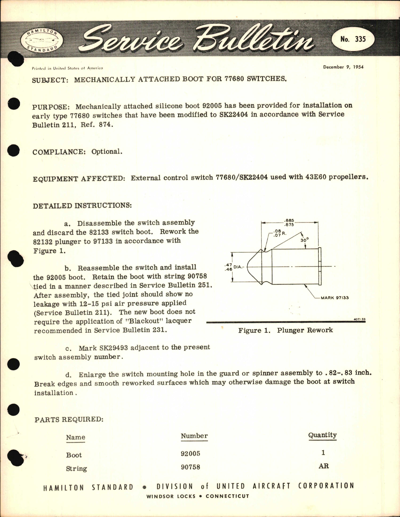 Sample page 1 from AirCorps Library document: Mechanically Attached Boot for 77680 Switches