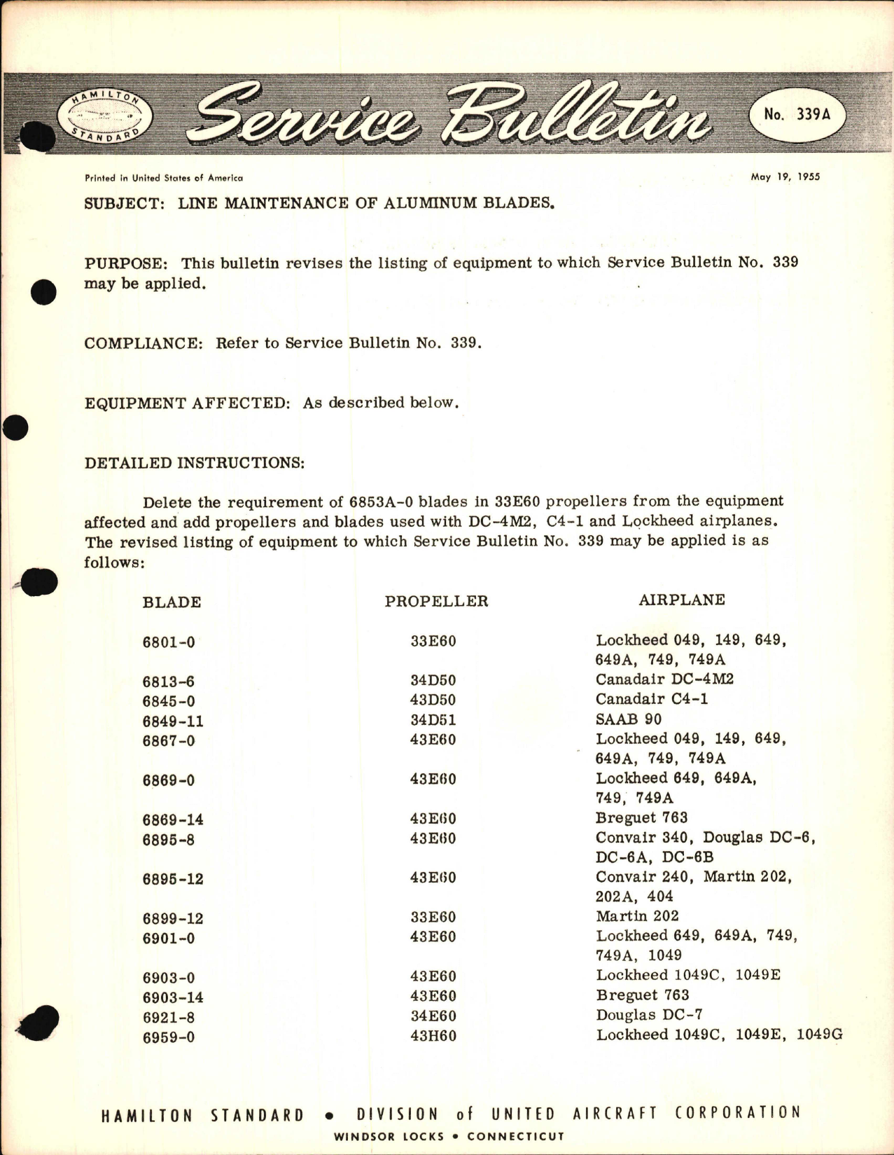 Sample page 1 from AirCorps Library document: Line Maintenance of Aluminum Blades