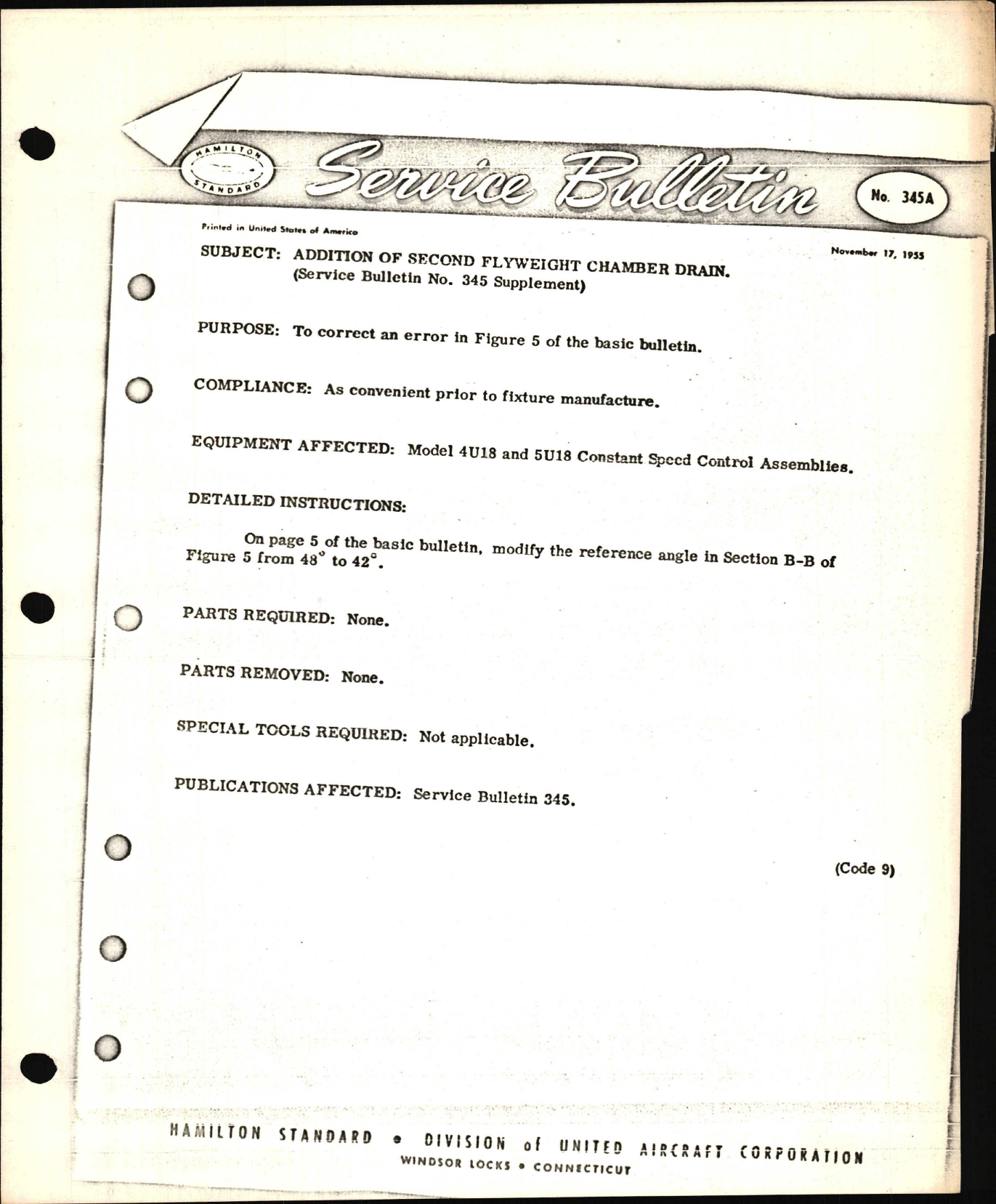 Sample page 1 from AirCorps Library document: Addition of Second Flyweight Chamber Drain