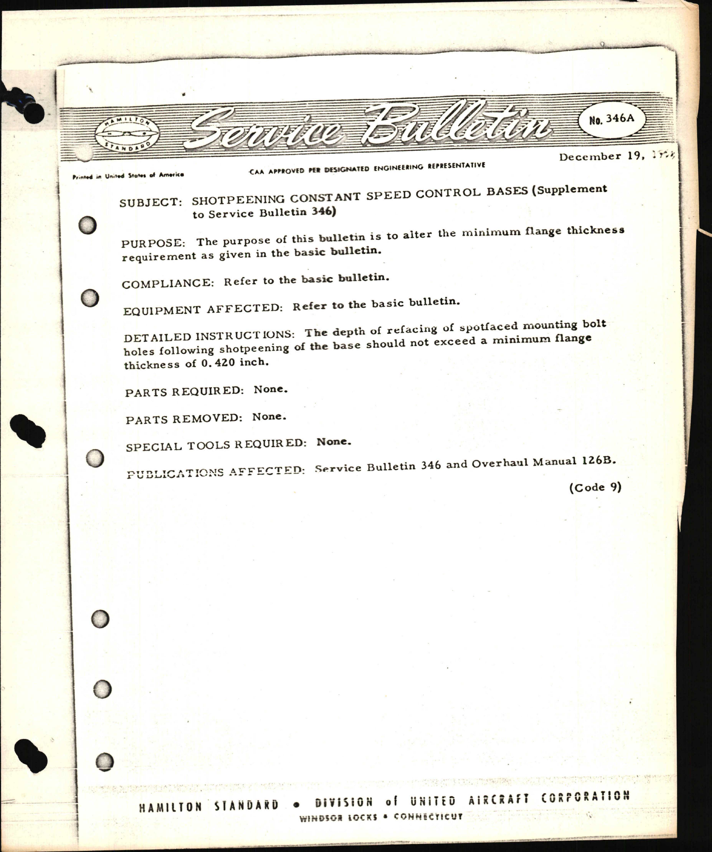 Sample page 1 from AirCorps Library document: Shot-Peening Constant Speed Control Bases