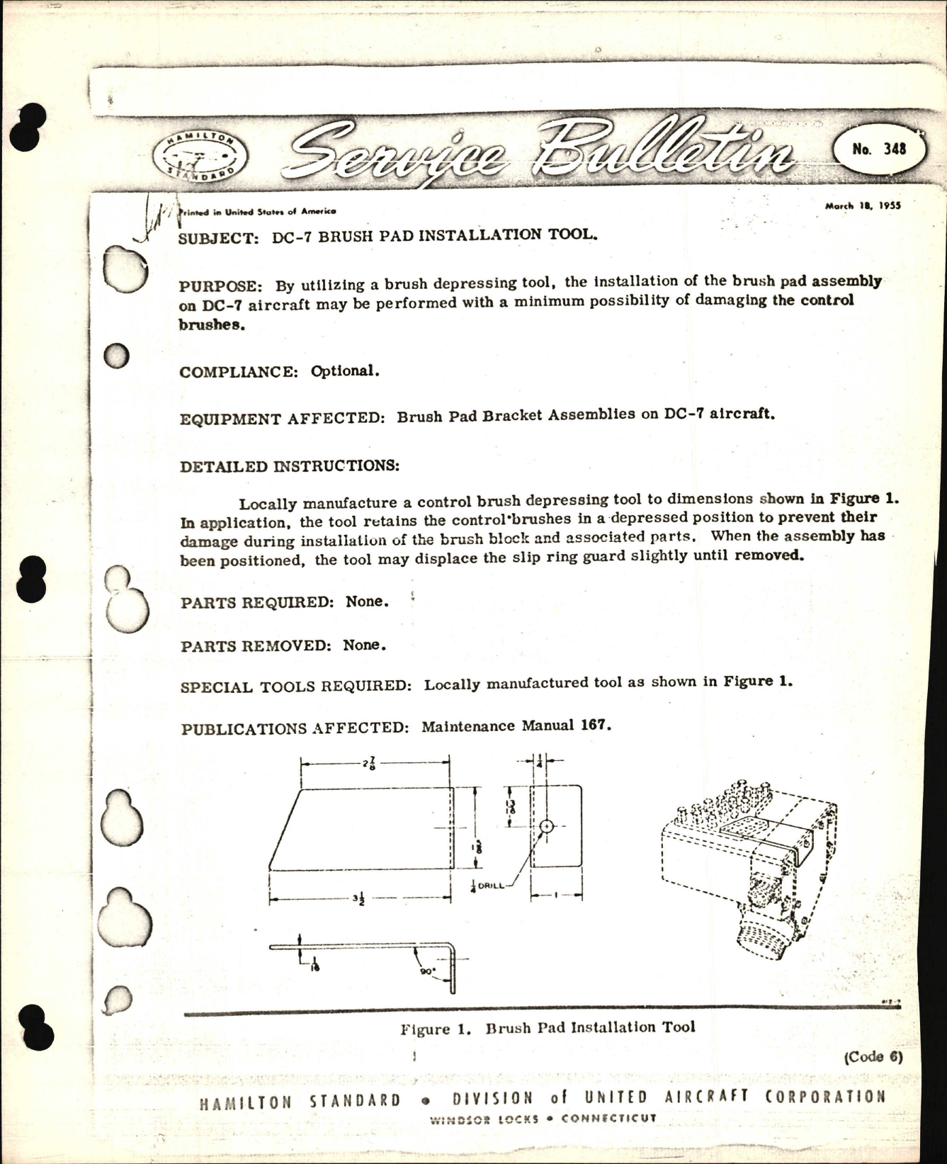 Sample page 1 from AirCorps Library document: DC-7 Brush Pad Installation Tool