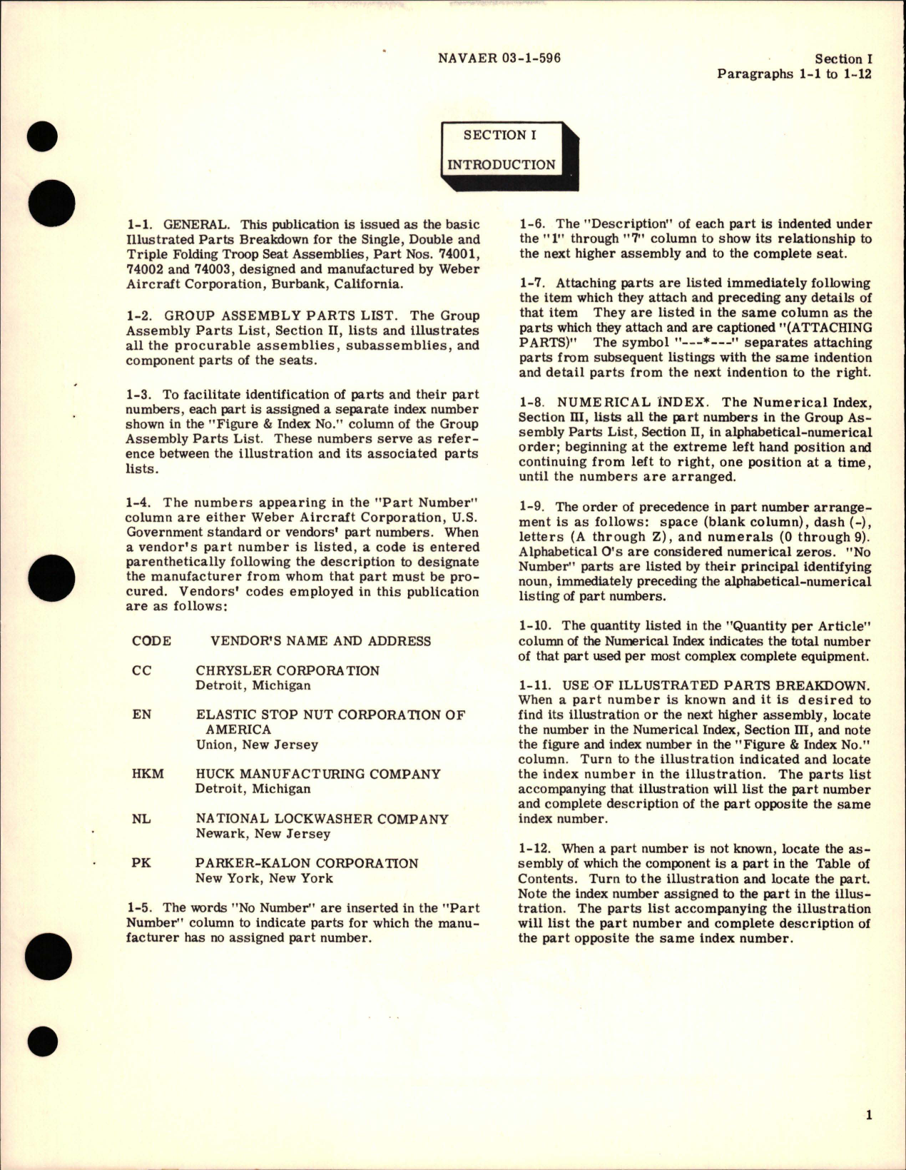 Sample page 5 from AirCorps Library document: Illustrated Parts Breakdown for Single, Double, and Triple Folding Troop Seat Assemblies - Parts 74001, 74002, and 74003