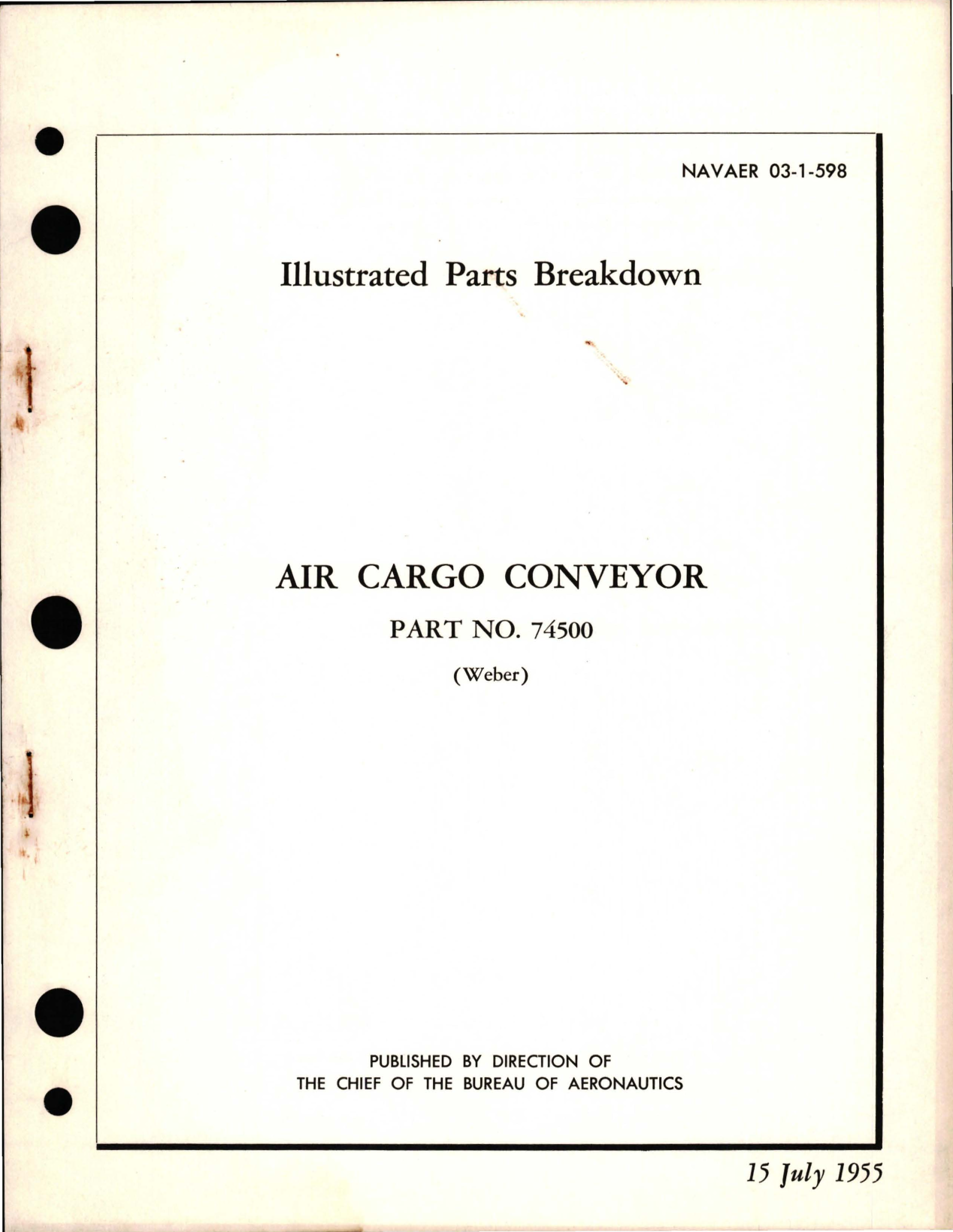 Sample page 1 from AirCorps Library document: Illustrated Parts Breakdown for Air Cargo Conveyor - Part 74500