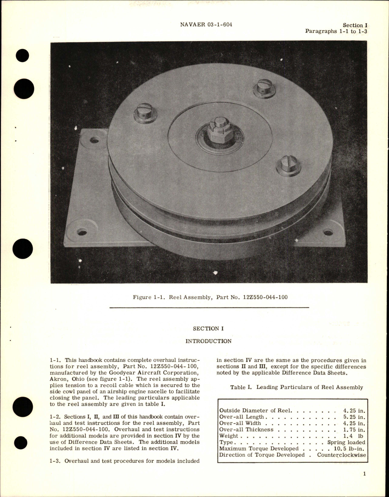 Sample page 5 from AirCorps Library document: Overhaul Instructions for Reel Assemblies - Parts 12Z550-044-100 and 12Z550-044-200