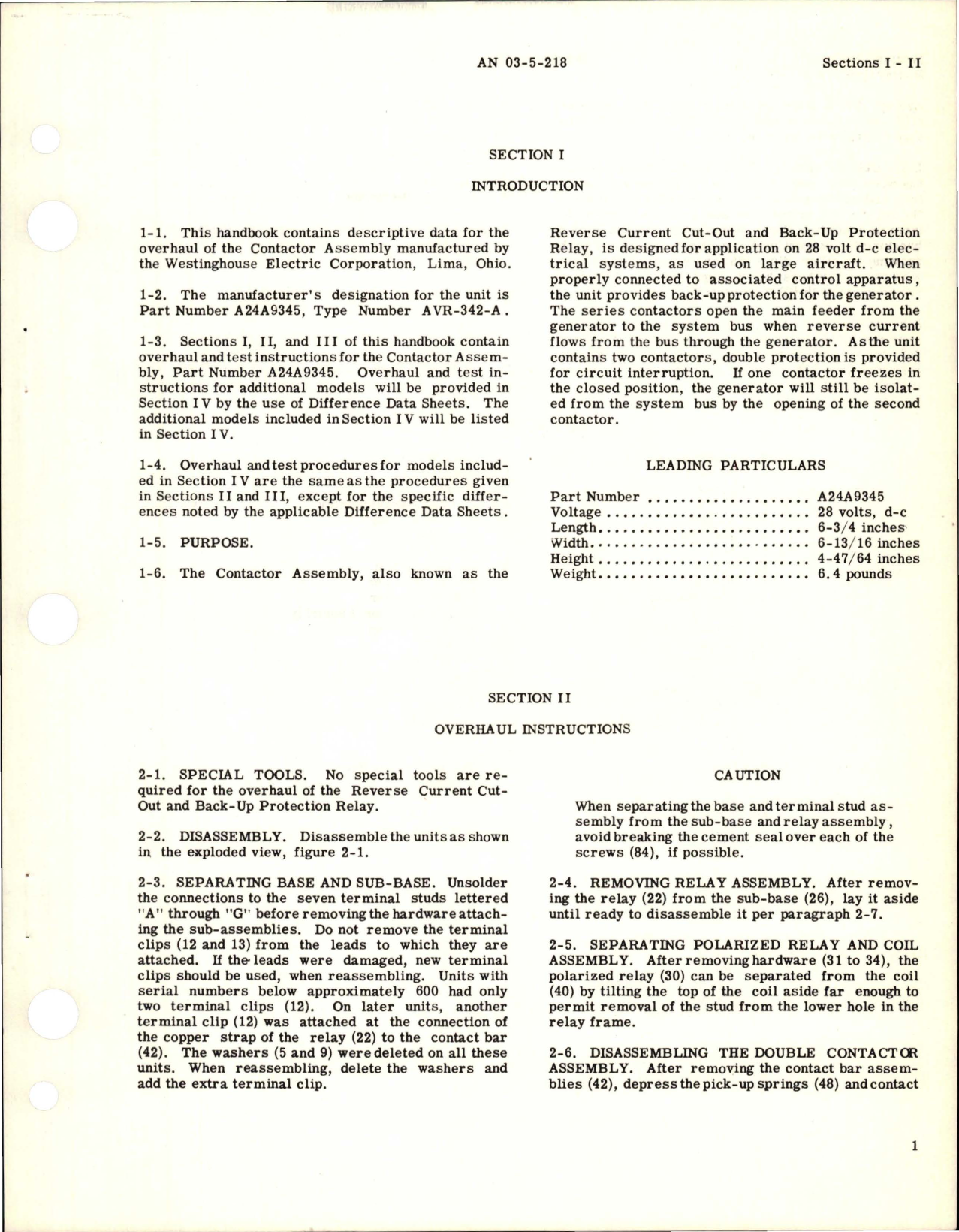 Sample page 5 from AirCorps Library document: Overhaul Instructions for Contractor Assembly - Model A24A9345 - Type AVR-342-A