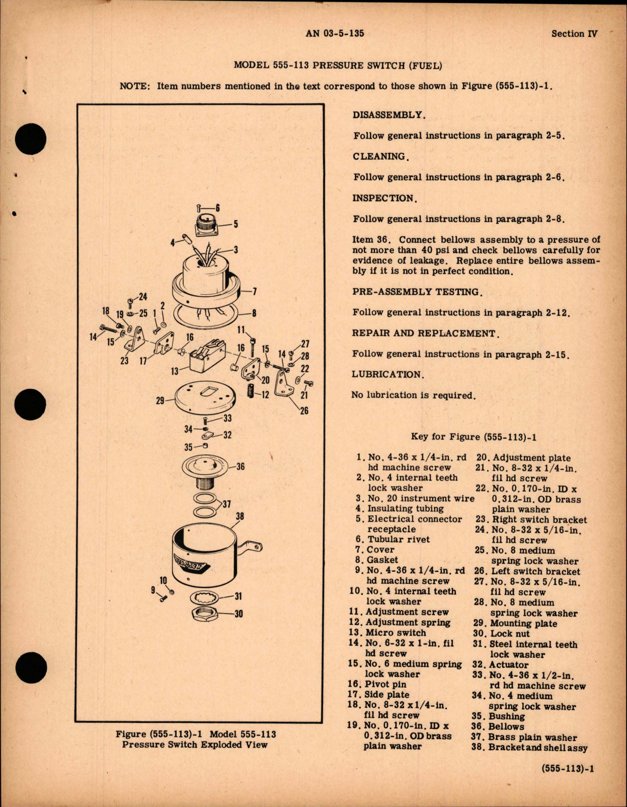 Sample page 9 from AirCorps Library document: Overhaul Instructions for Pressure Control Switches 