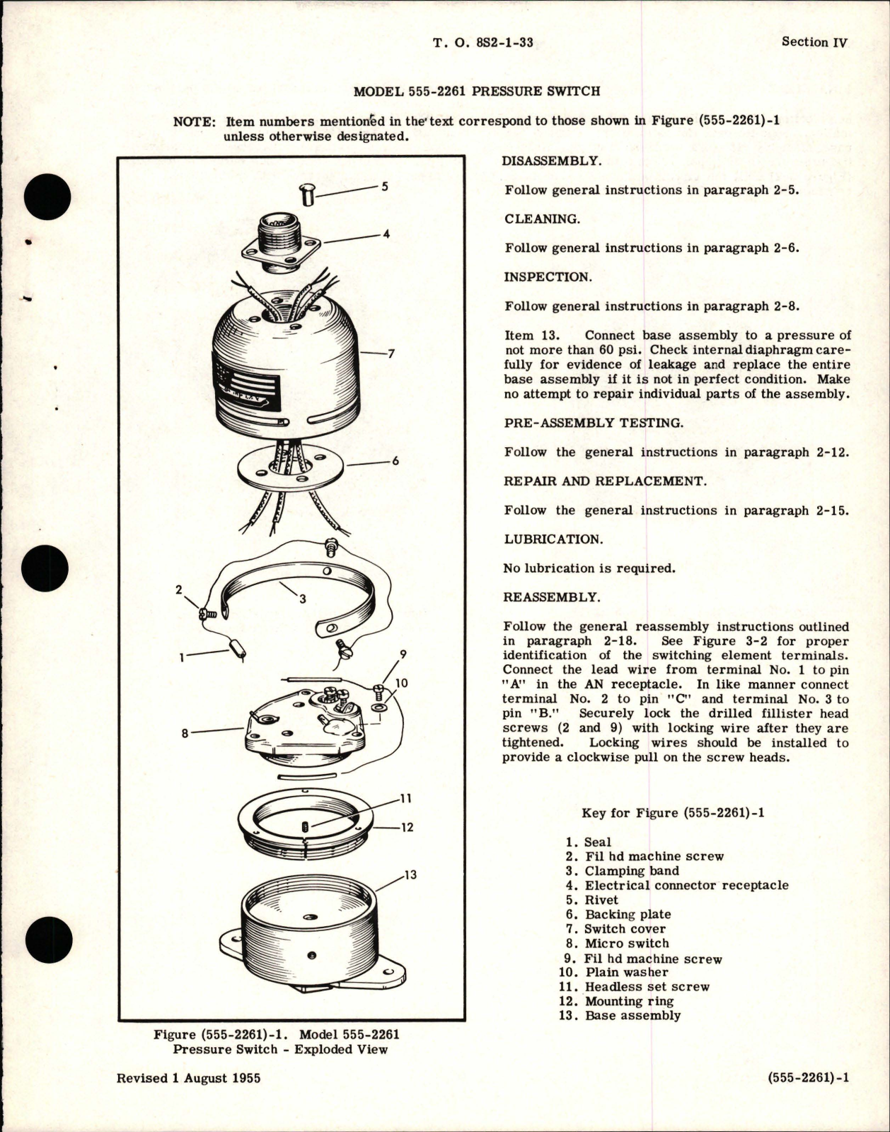 Sample page 5 from AirCorps Library document: Overhaul Instructions for Pressure Control Switches