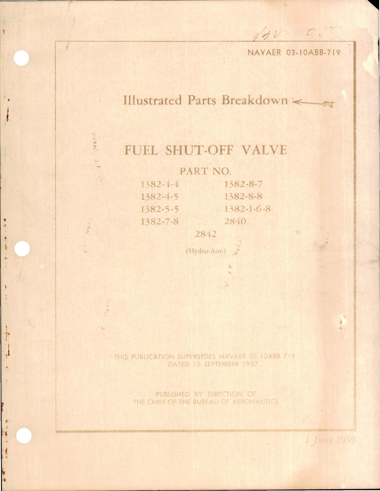 Sample page 1 from AirCorps Library document: Illustrated Parts Breakdown for Fuel Shut-Off Valve